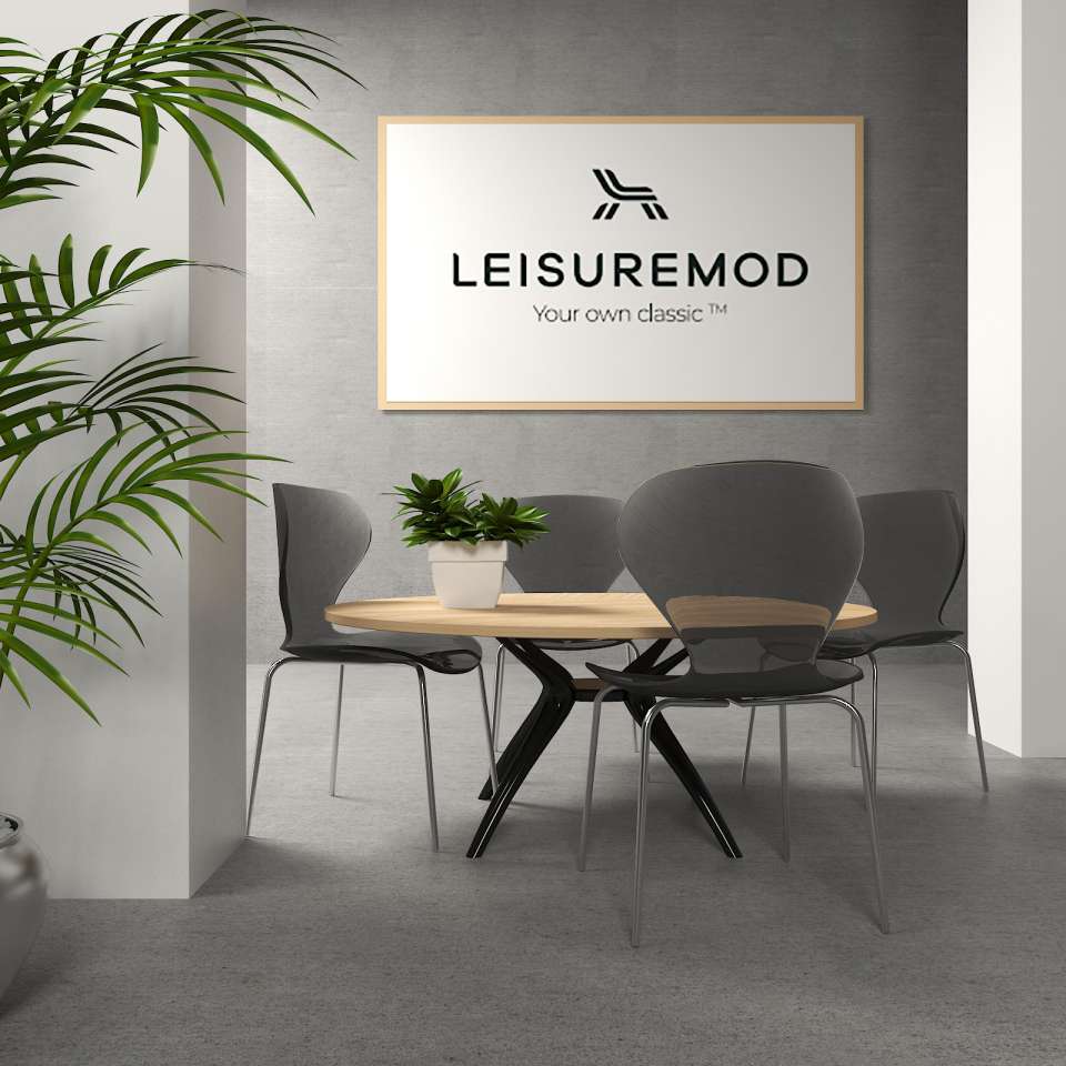 LeisureMod Modern Oyster Transparent Side Chair - OC17TBL - Image 4