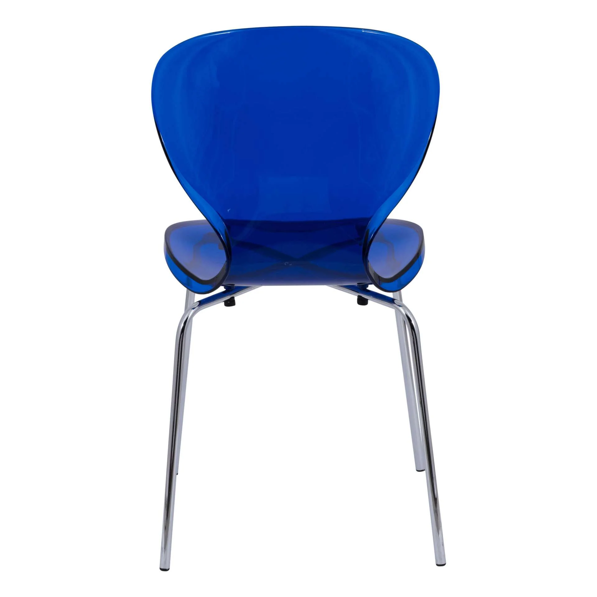 LeisureMod Modern Oyster Transparent Side Chair - OC17TBU - Image 2
