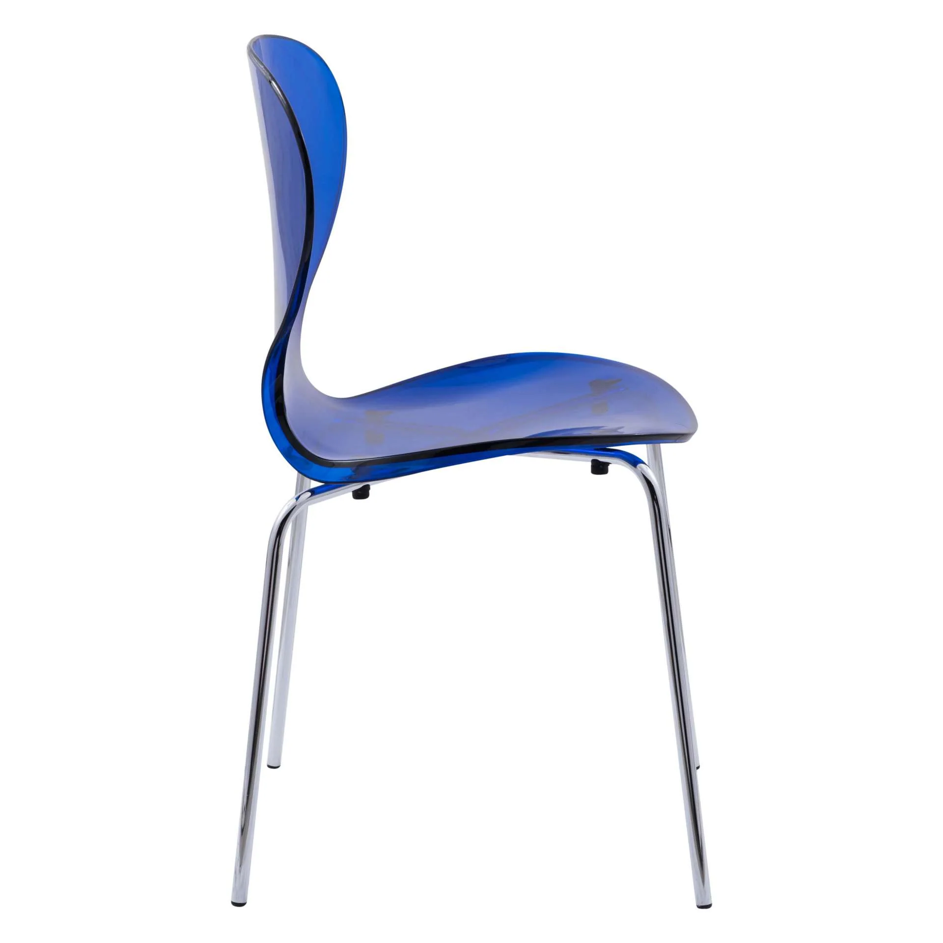LeisureMod Modern Oyster Transparent Side Chair - OC17TBU - Image 6