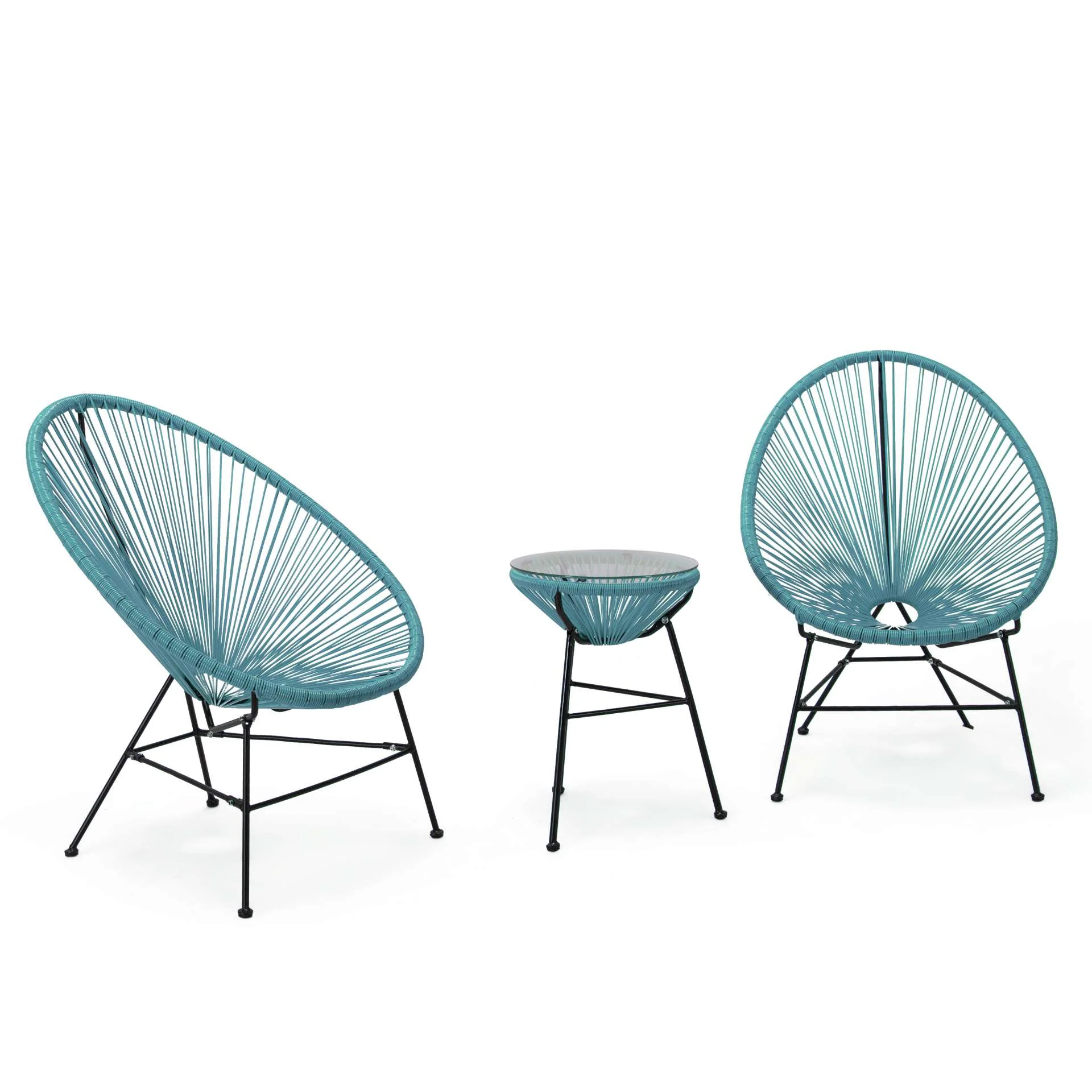 LeisureMod Montara 3 Piece Outdoor Lounge Patio Chair With Glass Top Table - Image 32