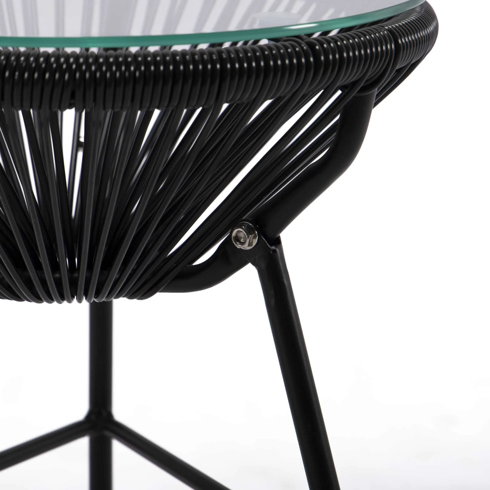 LeisureMod Montara 3 Piece Outdoor Lounge Patio Chair With Glass Top Table - Image 4