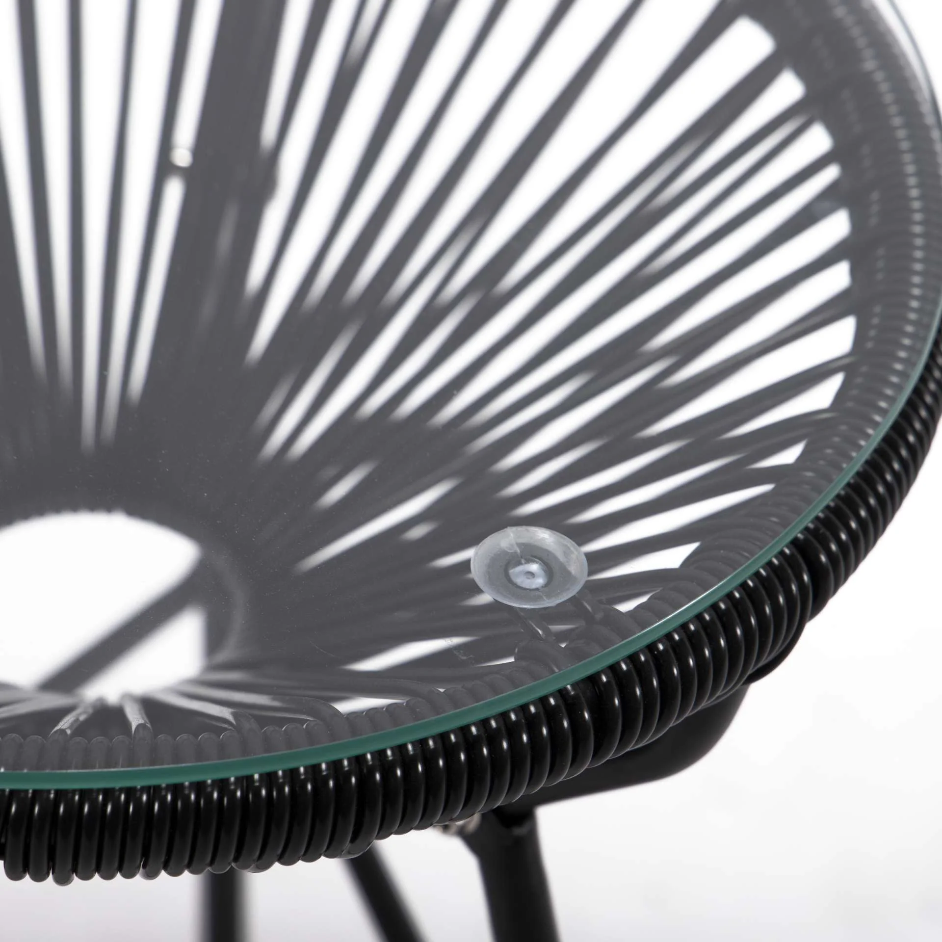 LeisureMod Montara 3 Piece Outdoor Lounge Patio Chair With Glass Top Table - Image 5