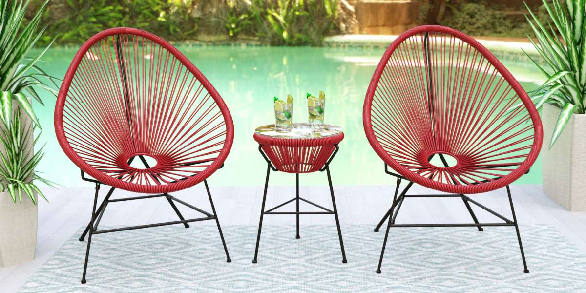 LeisureMod Montara 3 Piece Outdoor Lounge Patio Chair With Glass Top Table - Image 61