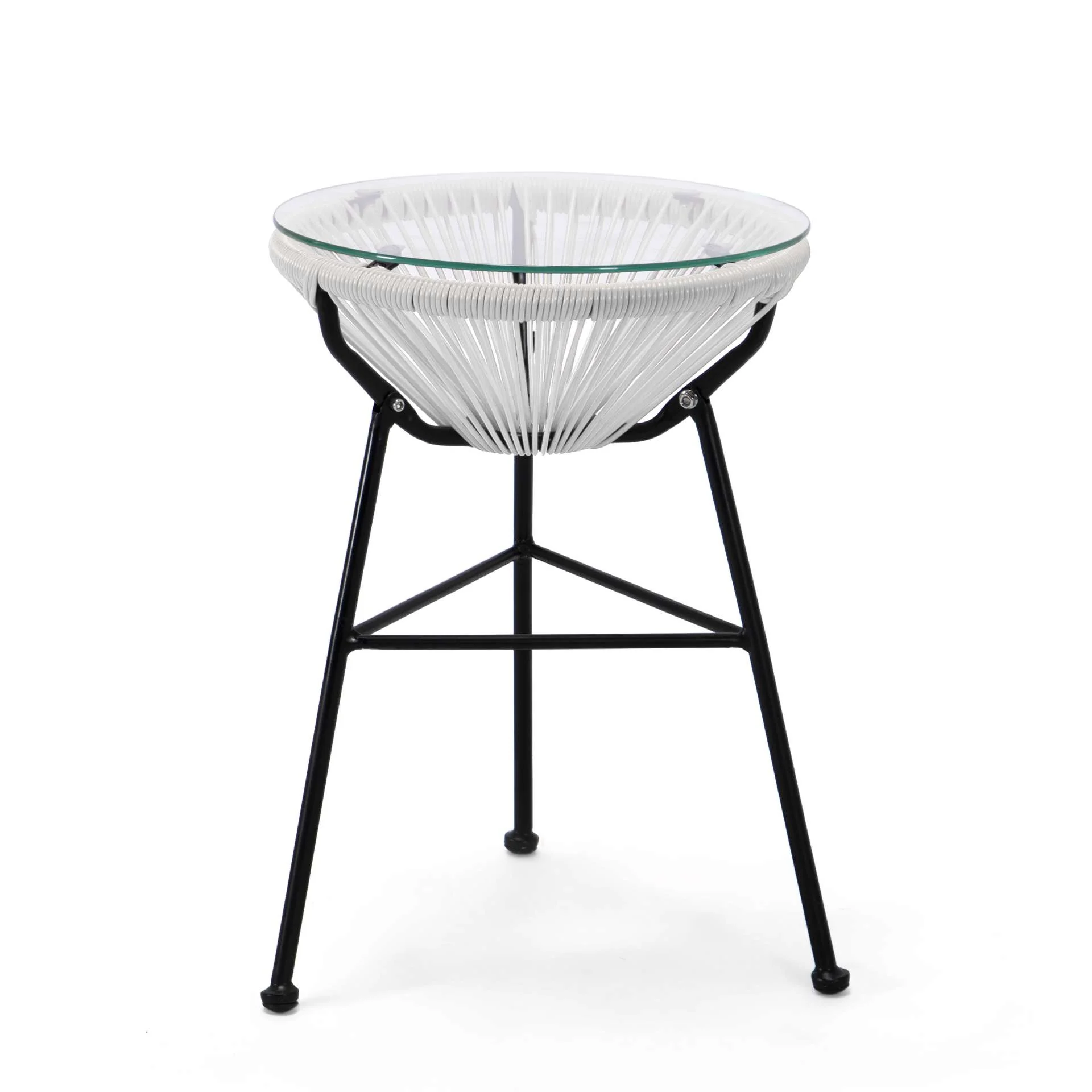 LeisureMod Montara 3 Piece Outdoor Lounge Patio Chair With Glass Top Table - Image 87