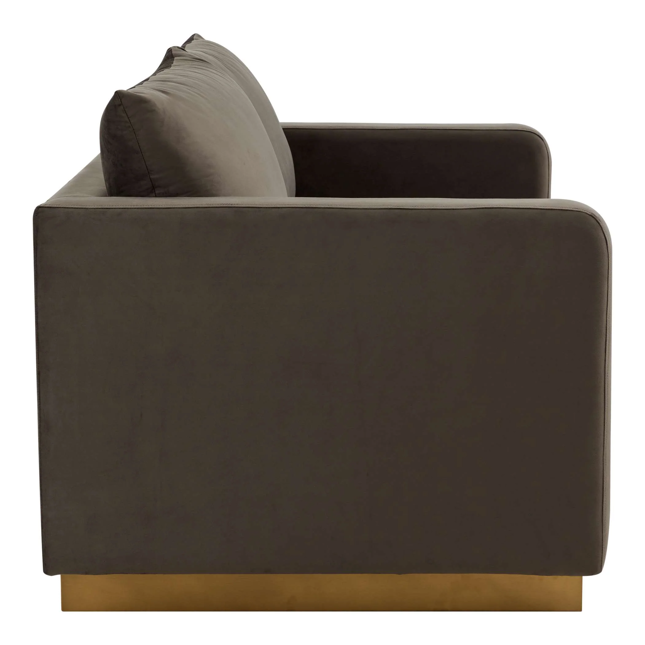LeisureMod Nervo Modern Mid-Century Upholstered Velvet Loveseat with Gold Frame - Image 16