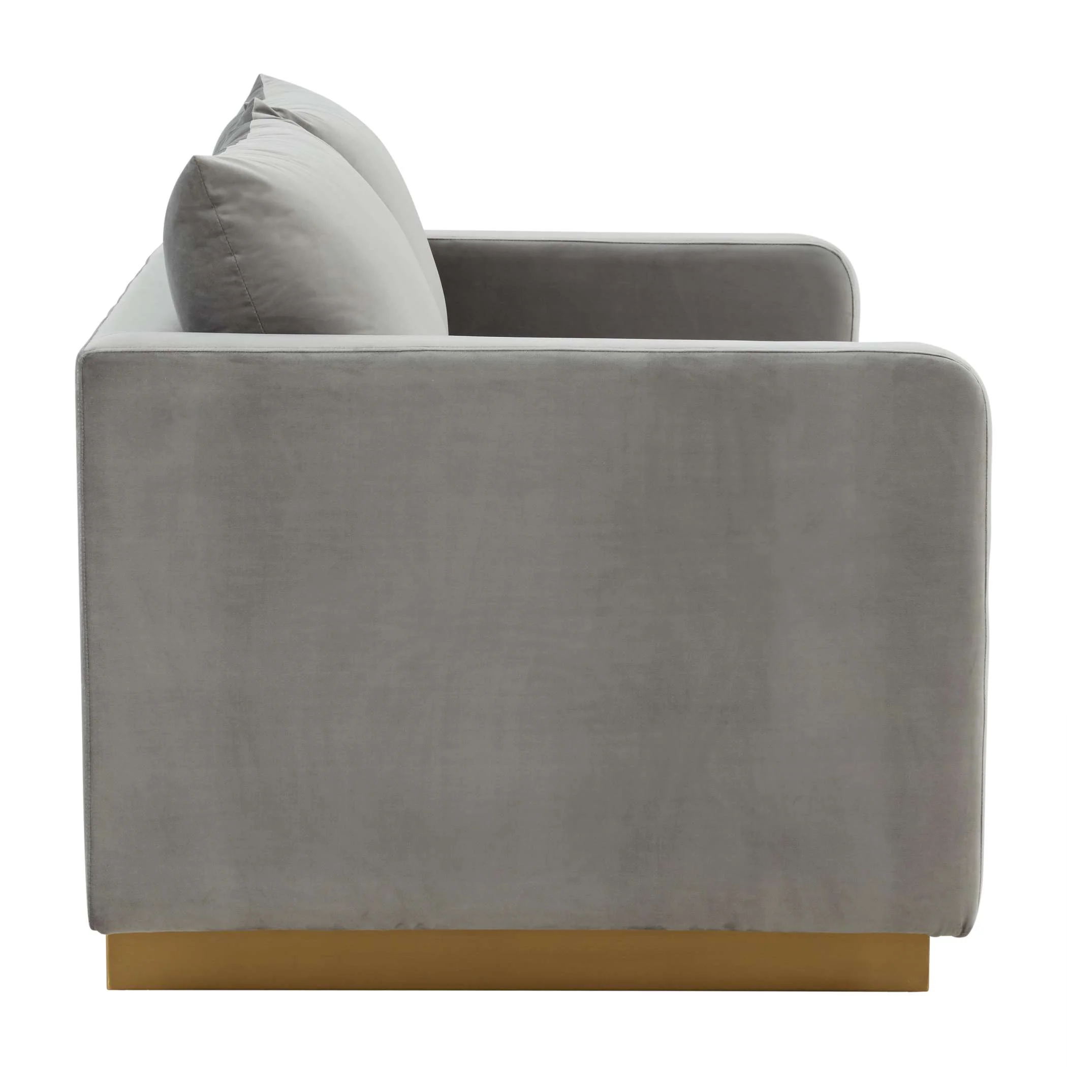 LeisureMod Nervo Modern Mid-Century Upholstered Velvet Loveseat with Gold Frame - Image 22