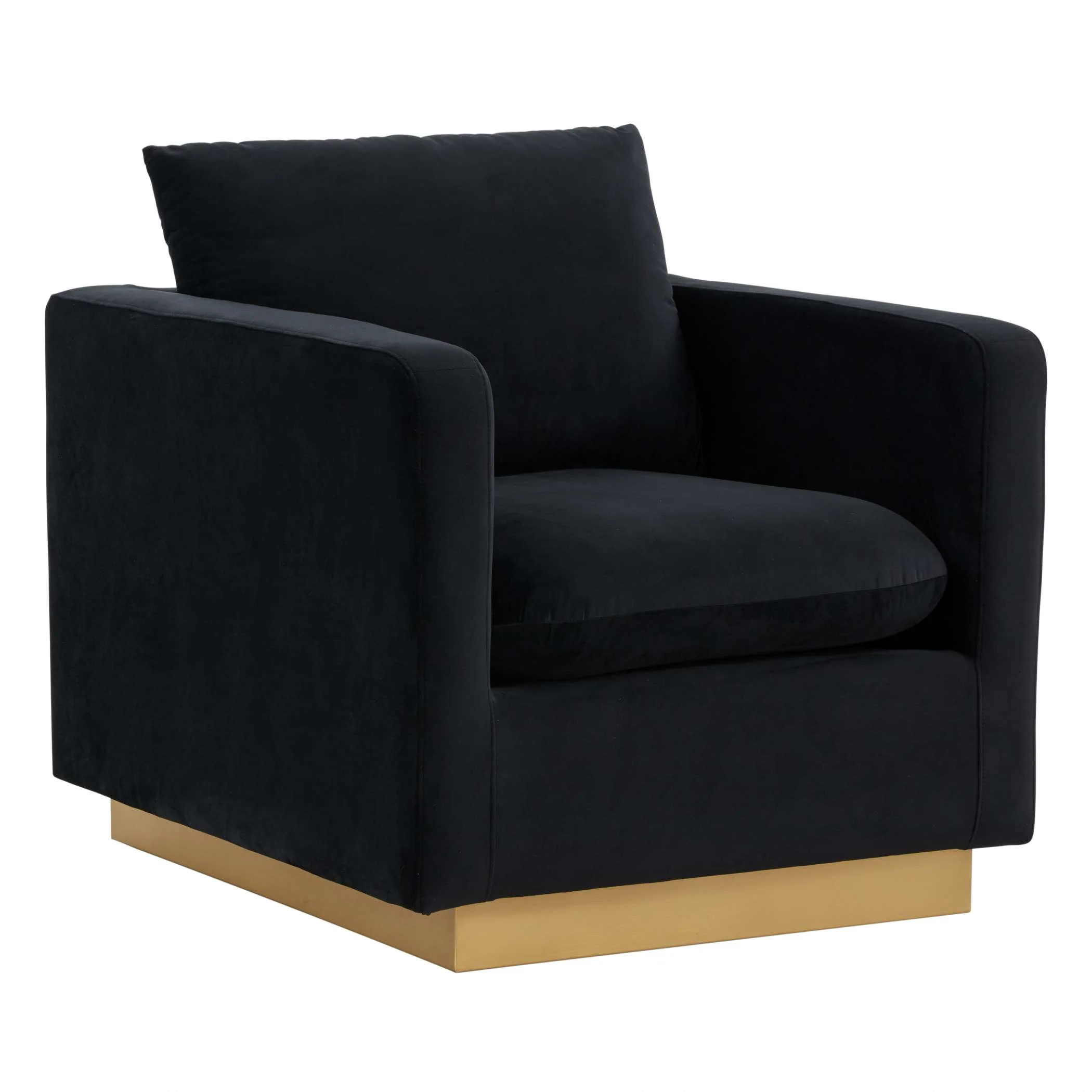 LeisureMod Nervo Velvet Accent Armchair With Gold Frame - Image 11