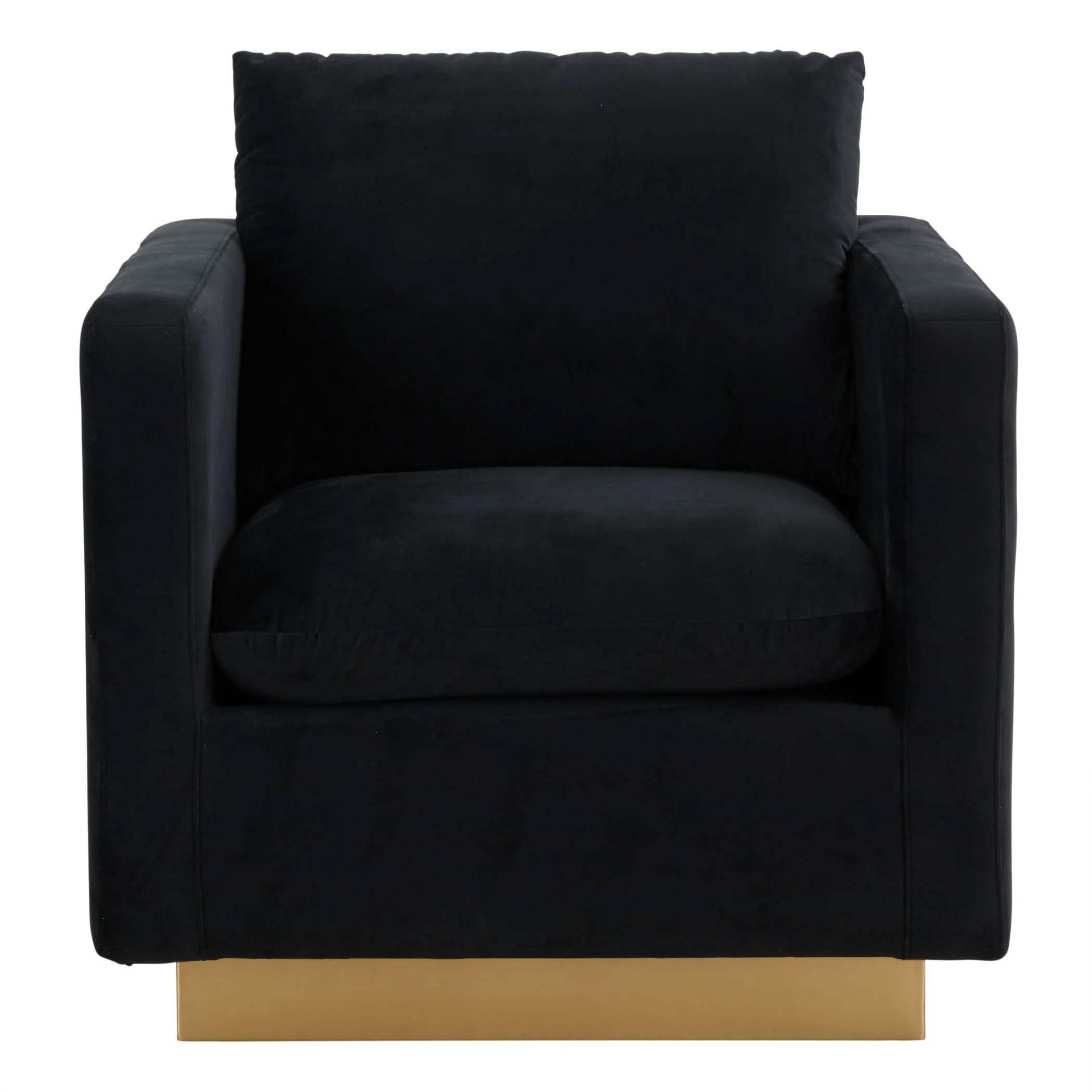 LeisureMod Nervo Velvet Accent Armchair With Gold Frame - Image 12