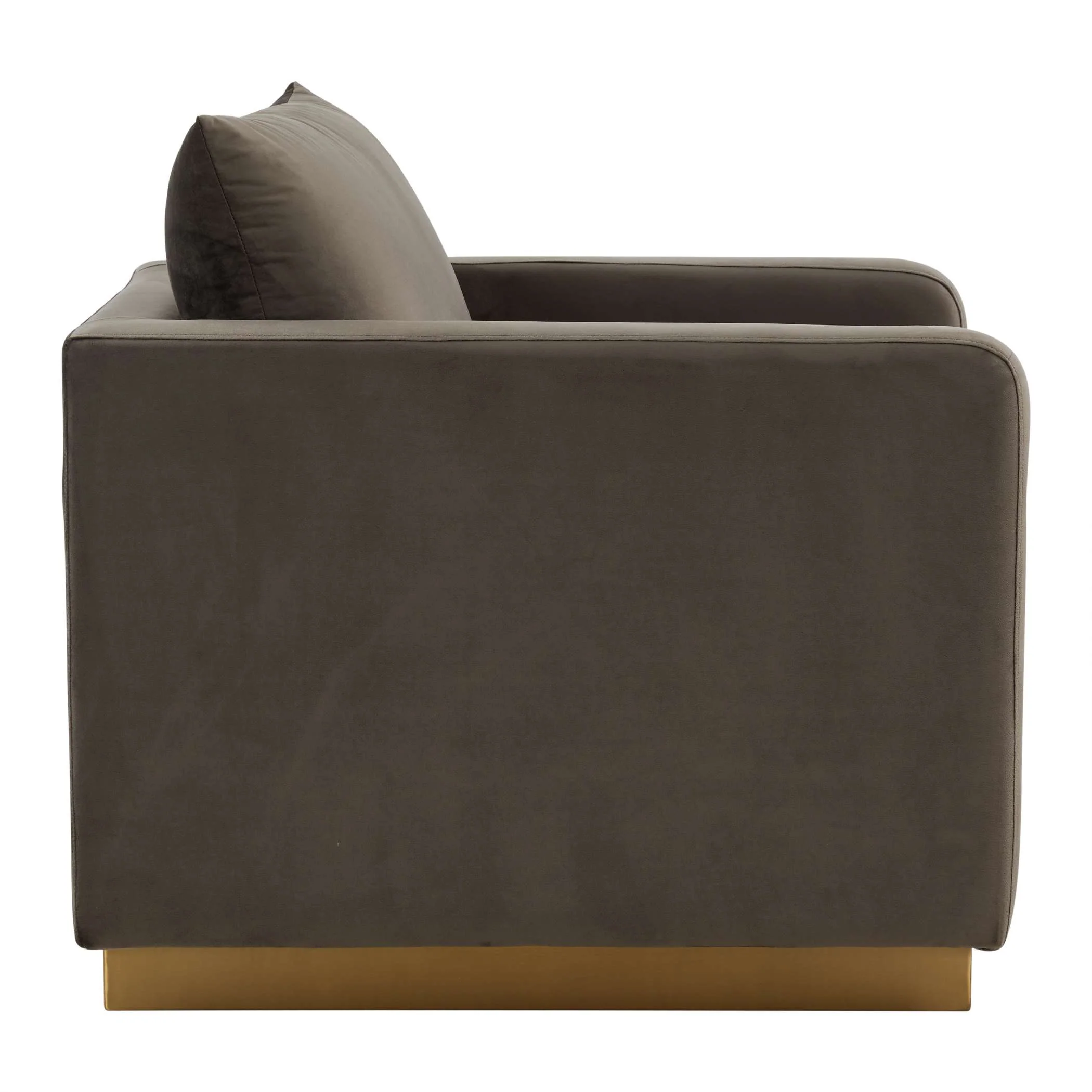 LeisureMod Nervo Velvet Accent Armchair With Gold Frame - Image 17