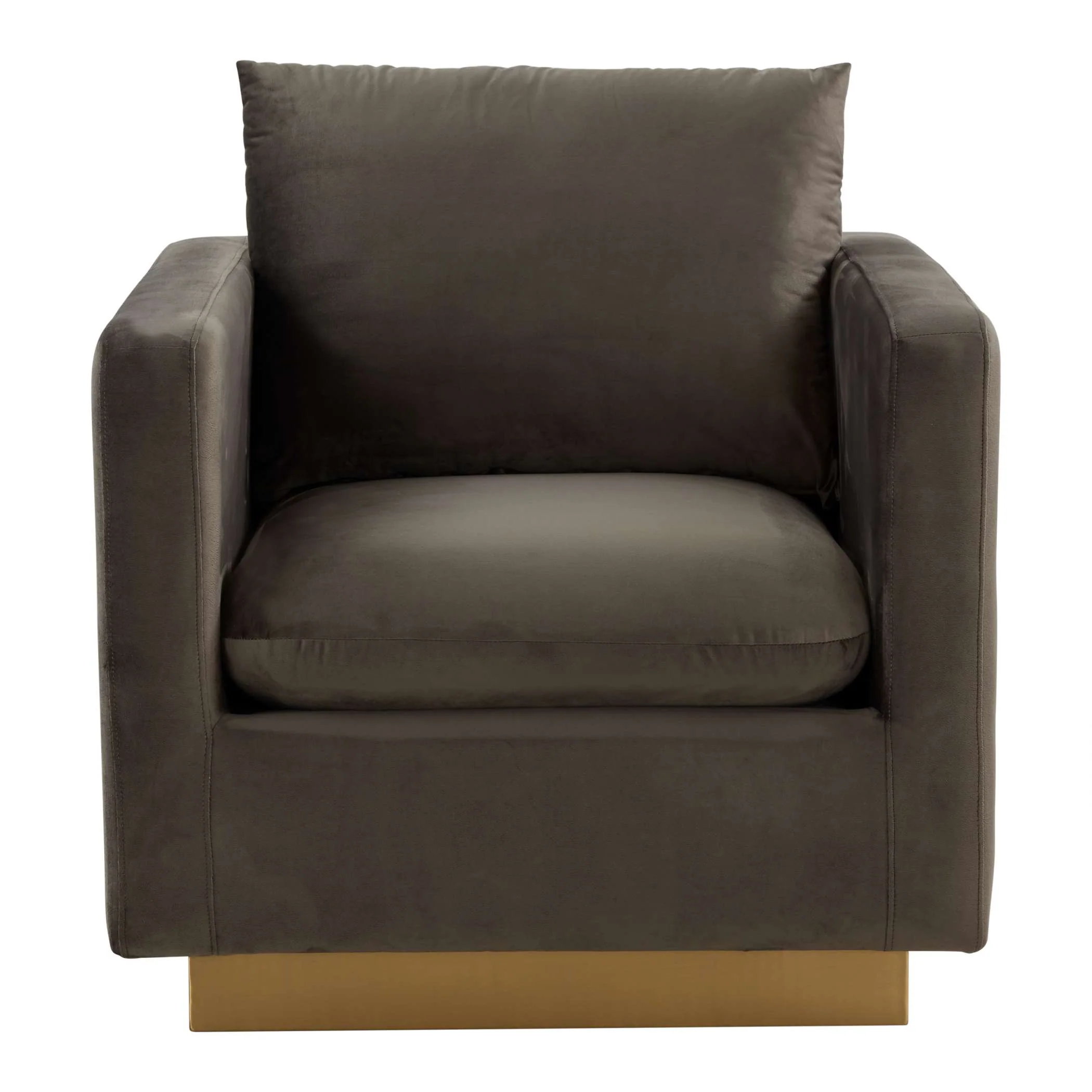 LeisureMod Nervo Velvet Accent Armchair With Gold Frame - Image 18