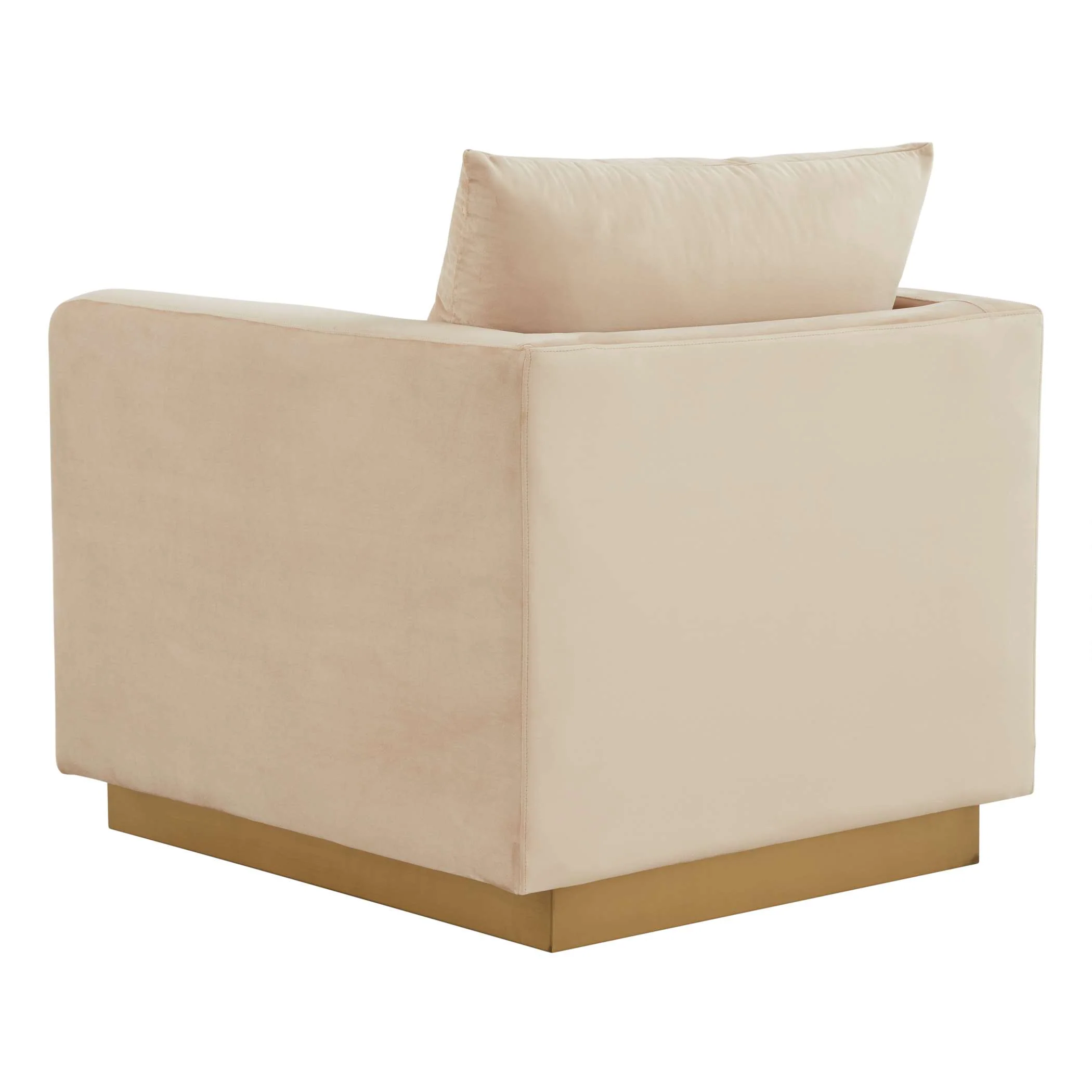 LeisureMod Nervo Velvet Accent Armchair With Gold Frame - Image 2