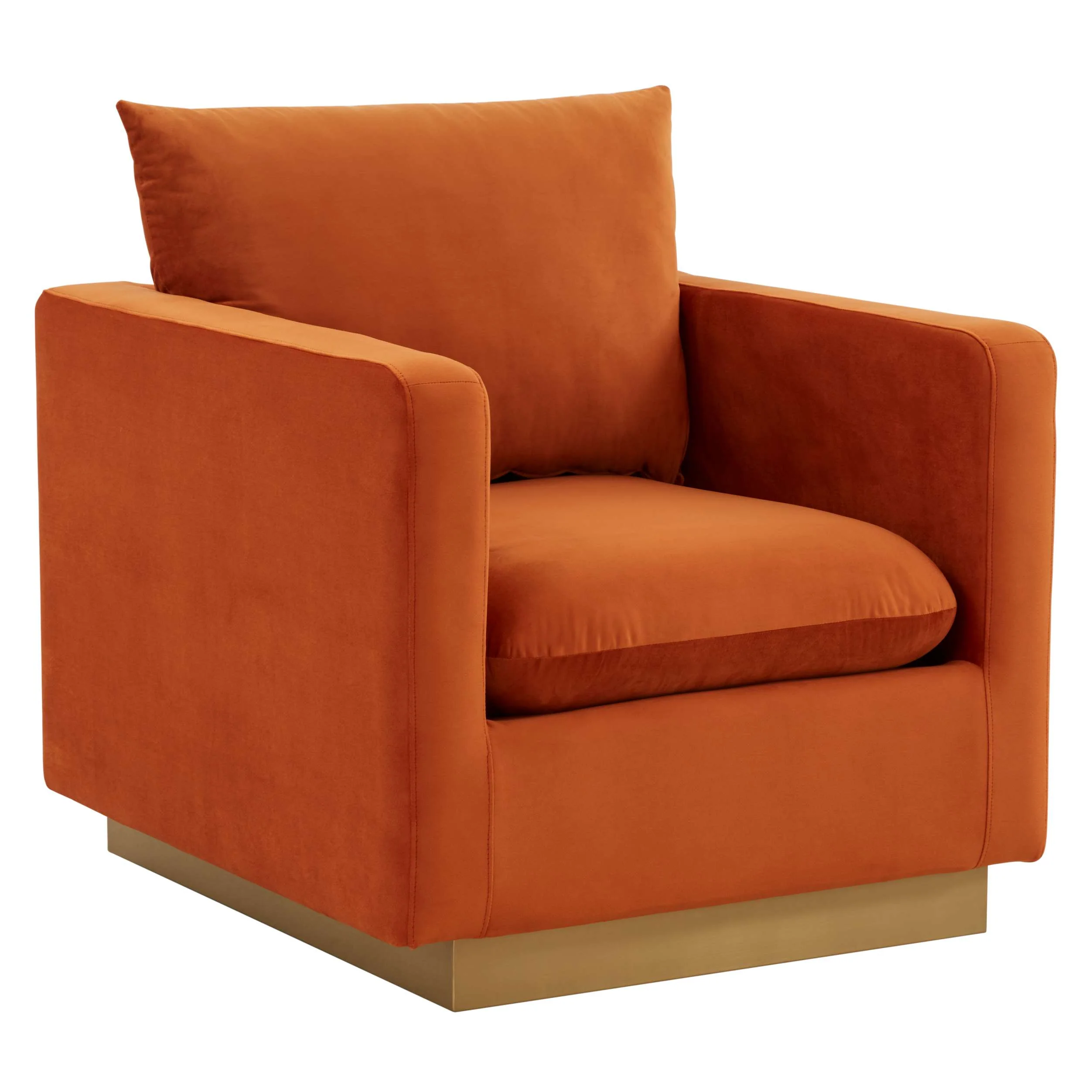 LeisureMod Nervo Velvet Accent Armchair With Gold Frame - Image 22