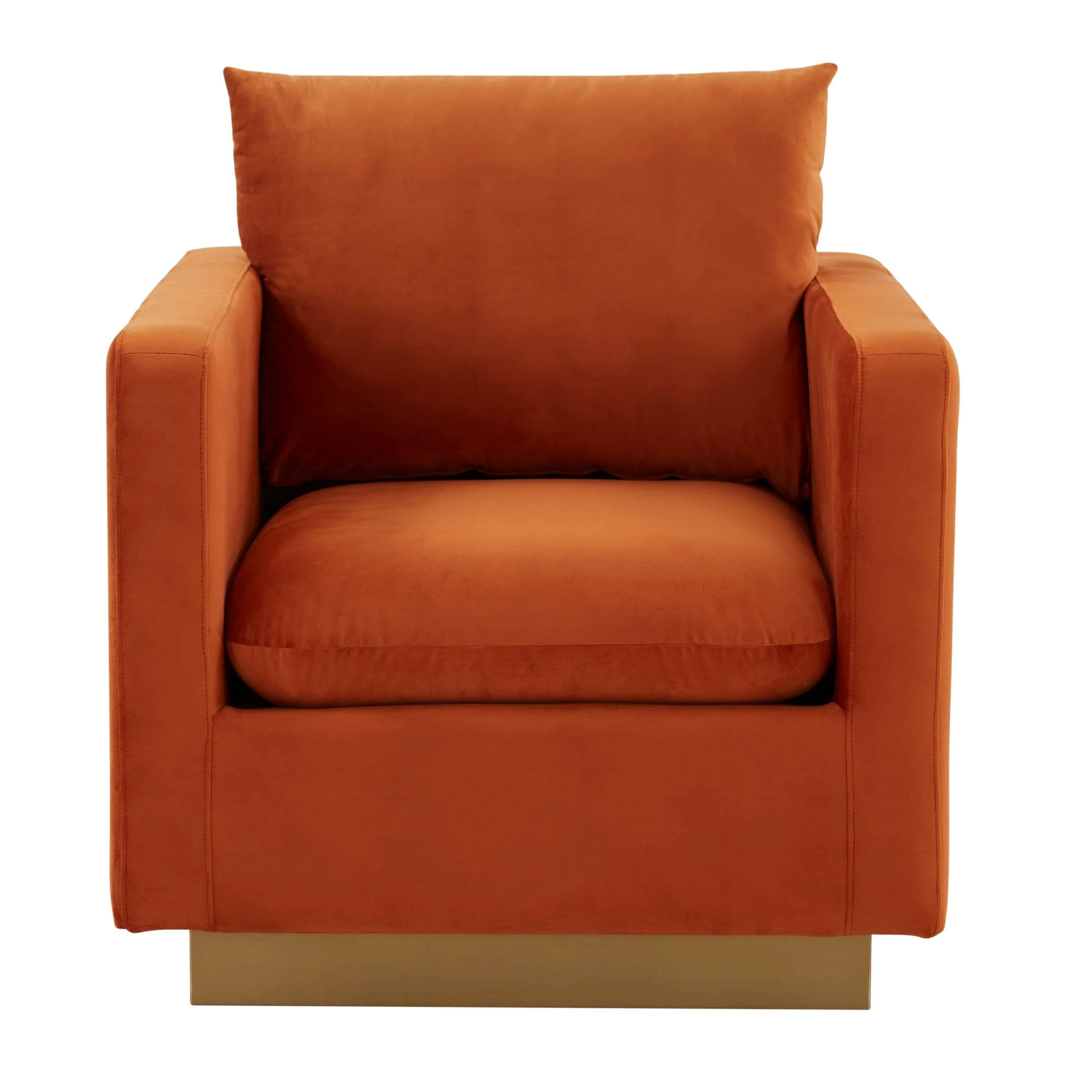 LeisureMod Nervo Velvet Accent Armchair With Gold Frame - Image 23
