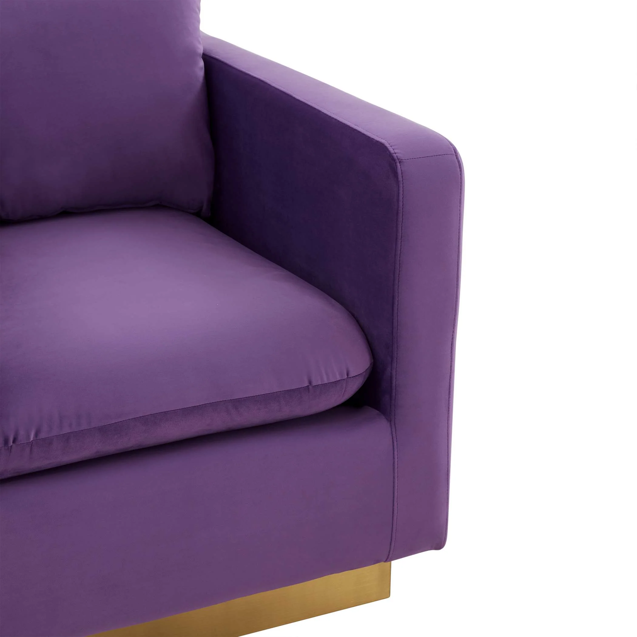 LeisureMod Nervo Velvet Accent Armchair With Gold Frame - Image 26