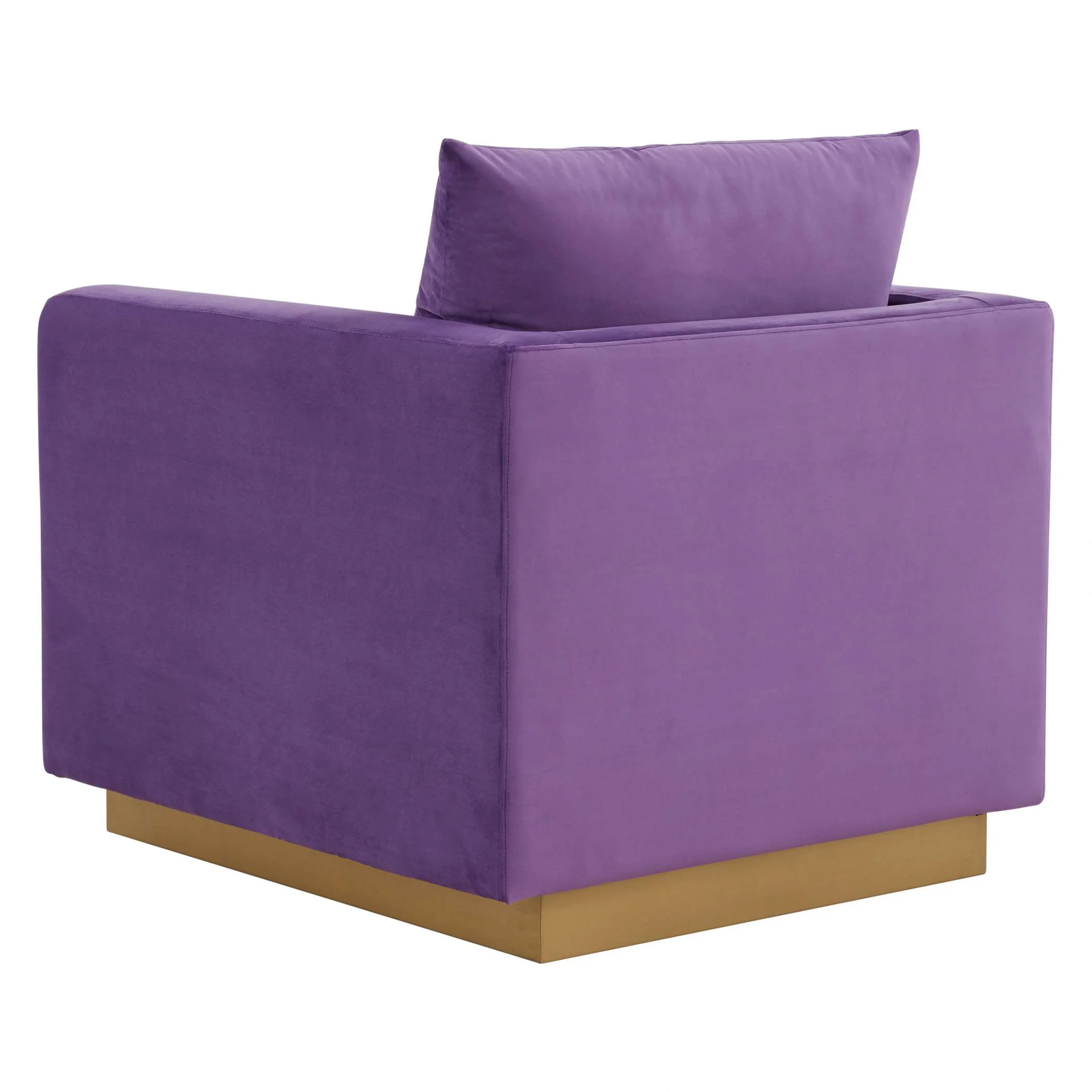 LeisureMod Nervo Velvet Accent Armchair With Gold Frame - Image 27
