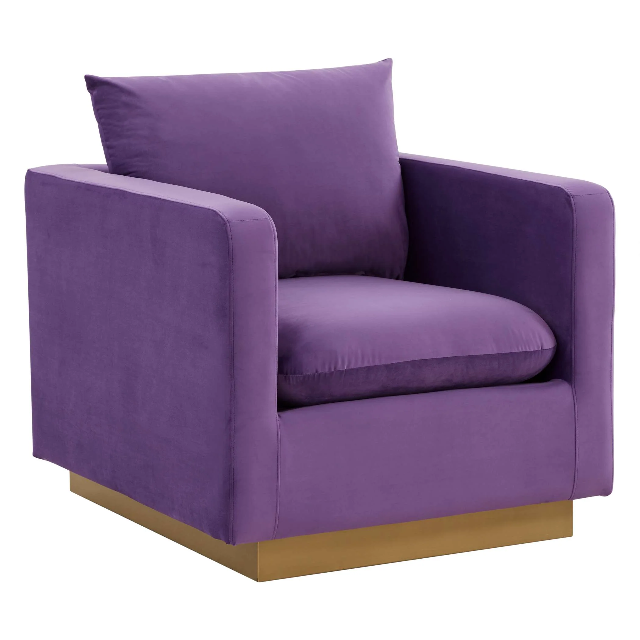 LeisureMod Nervo Velvet Accent Armchair With Gold Frame - Image 29