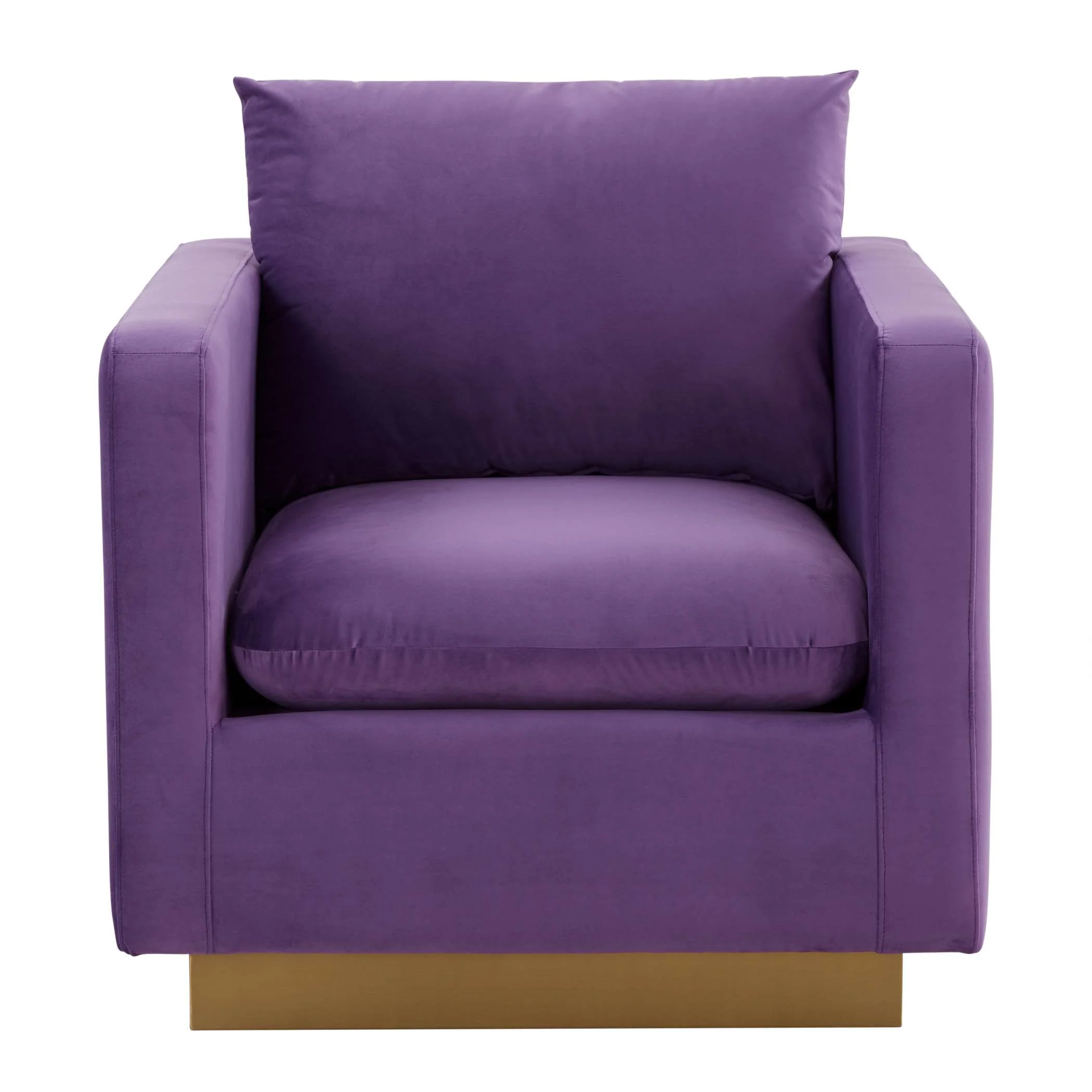 LeisureMod Nervo Velvet Accent Armchair With Gold Frame - Image 30