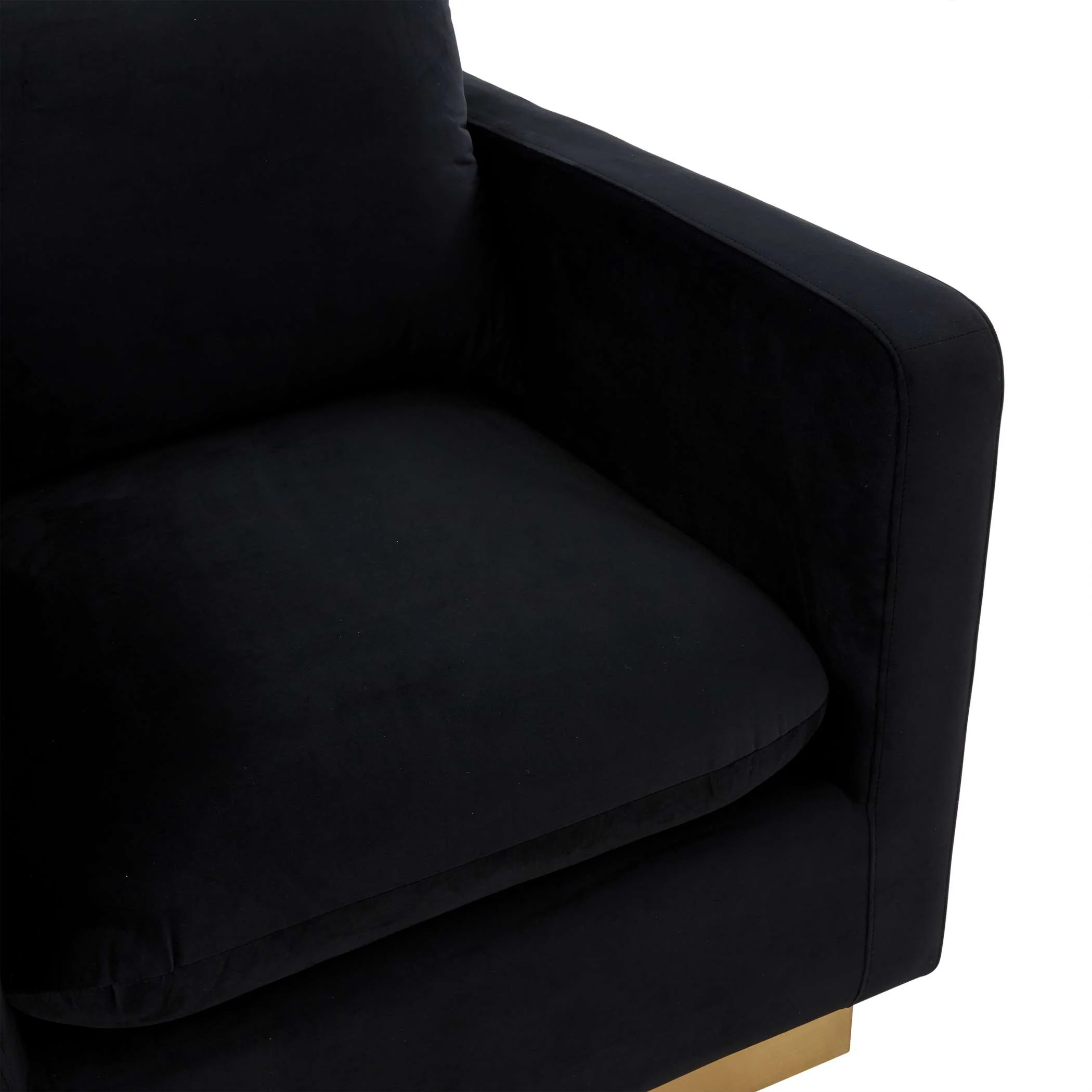 LeisureMod Nervo Velvet Accent Armchair With Gold Frame - Image 8