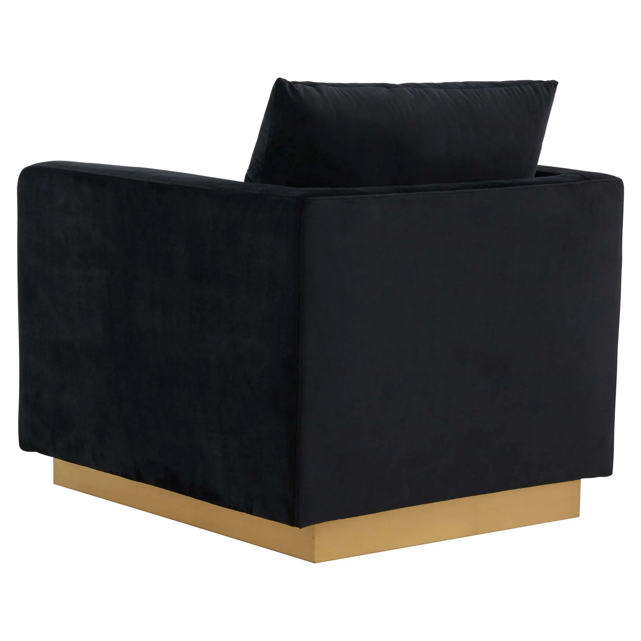LeisureMod Nervo Velvet Accent Armchair With Gold Frame - Image 9
