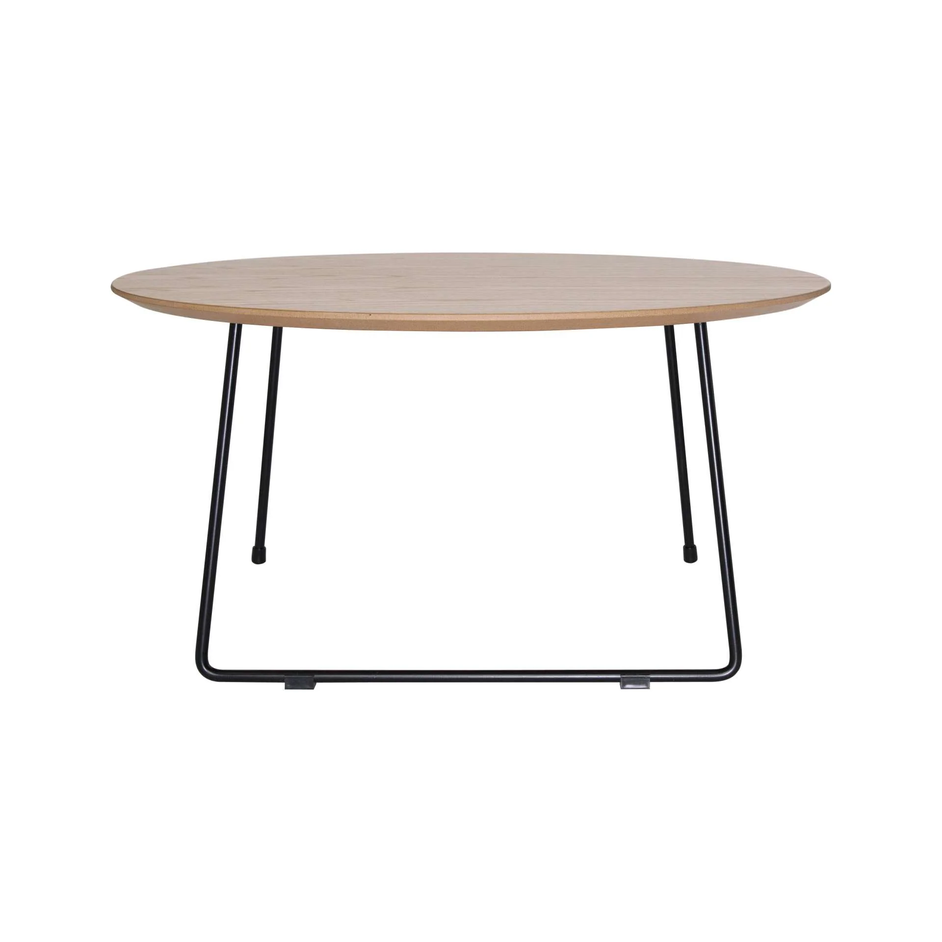 LeisureMod Pemborke Mid Century Modern Round Coffee Table with Wood Top and Powder Coated Iron Frame Accent Table for Living Room and Bedroom - Image 2