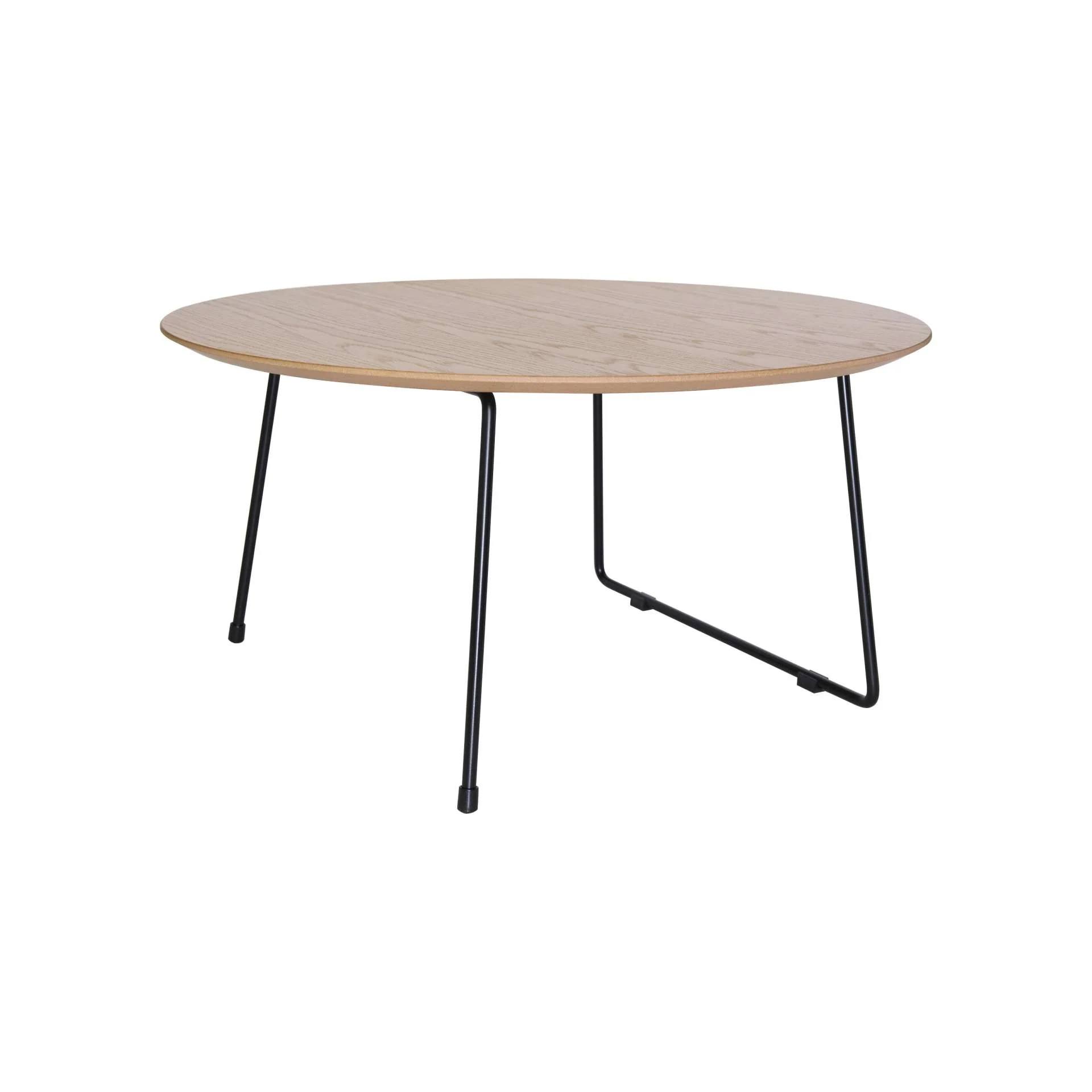 LeisureMod Pemborke Mid Century Modern Round Coffee Table with Wood Top and Powder Coated Iron Frame Accent Table for Living Room and Bedroom - Image 3