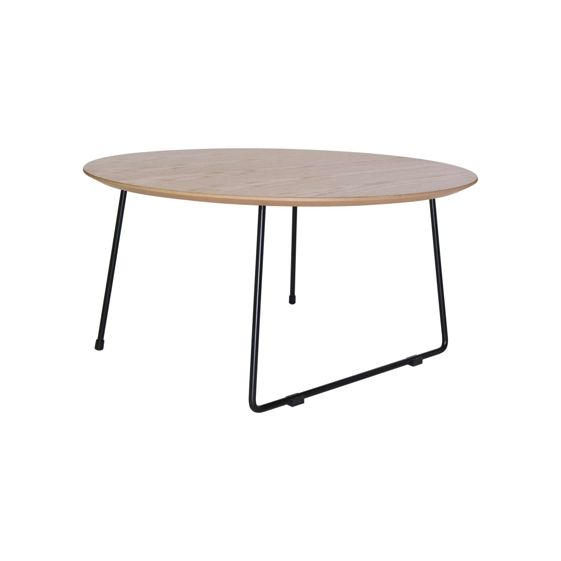 LeisureMod Pemborke Mid Century Modern Round Coffee Table with Wood Top and Powder Coated Iron Frame Accent Table for Living Room and Bedroom - Image 4
