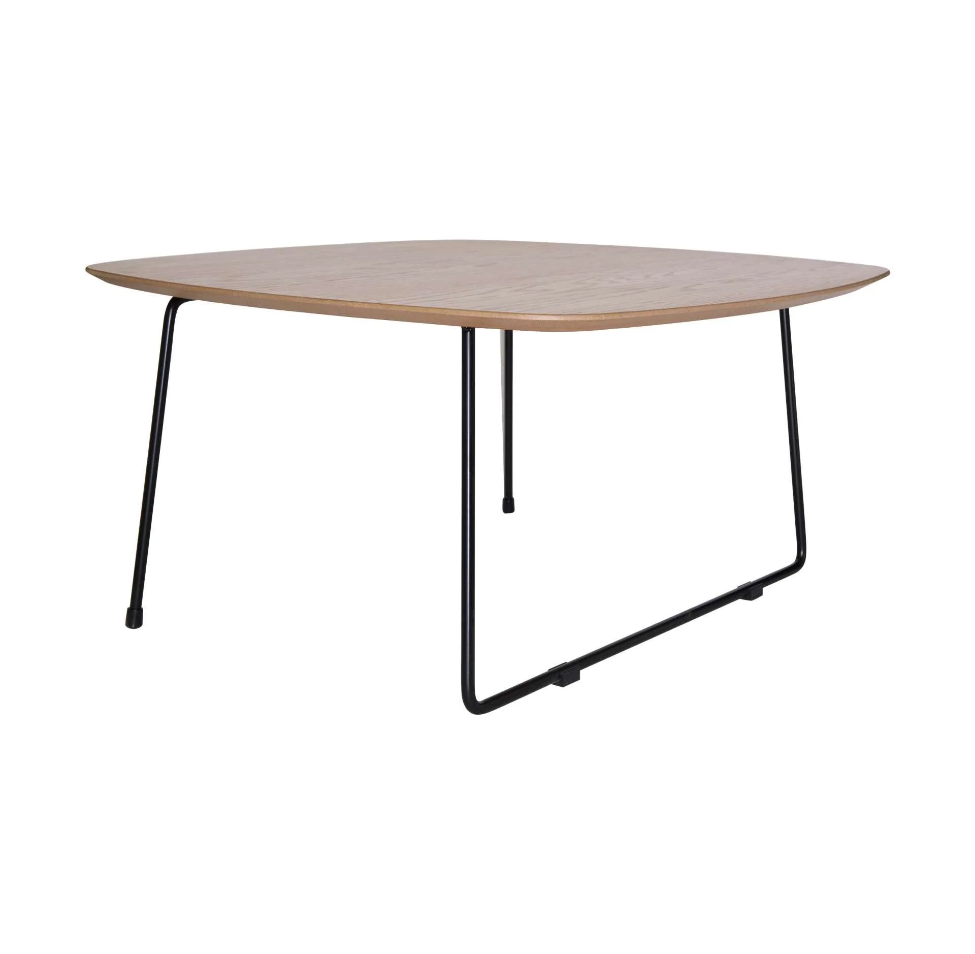 LeisureMod Pemborke Mid Century Modern Square Coffee Table with Wood Top and Powder Coated Iron Frame - Image 2