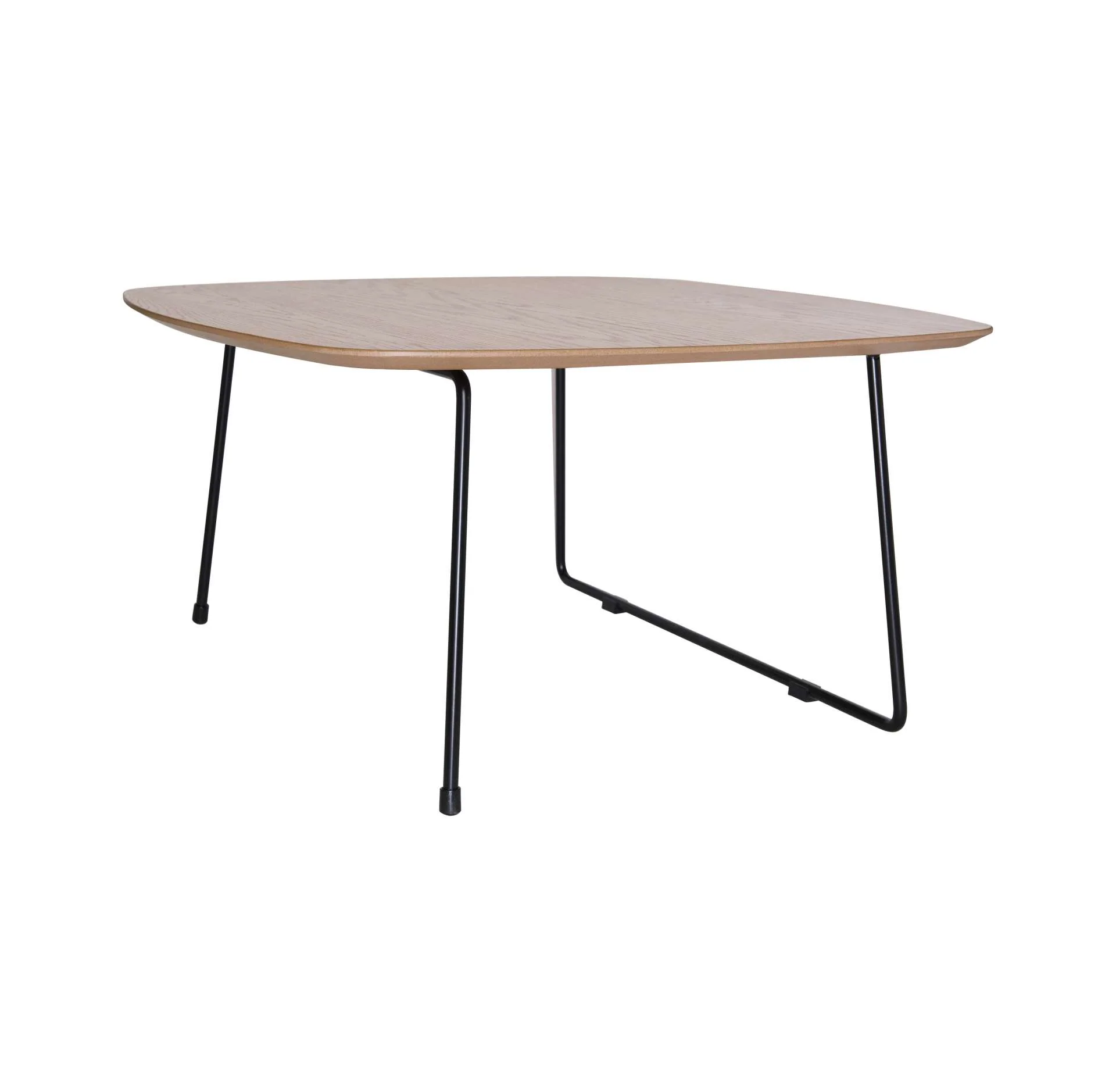 LeisureMod Pemborke Mid Century Modern Square Coffee Table with Wood Top and Powder Coated Iron Frame - Image 4