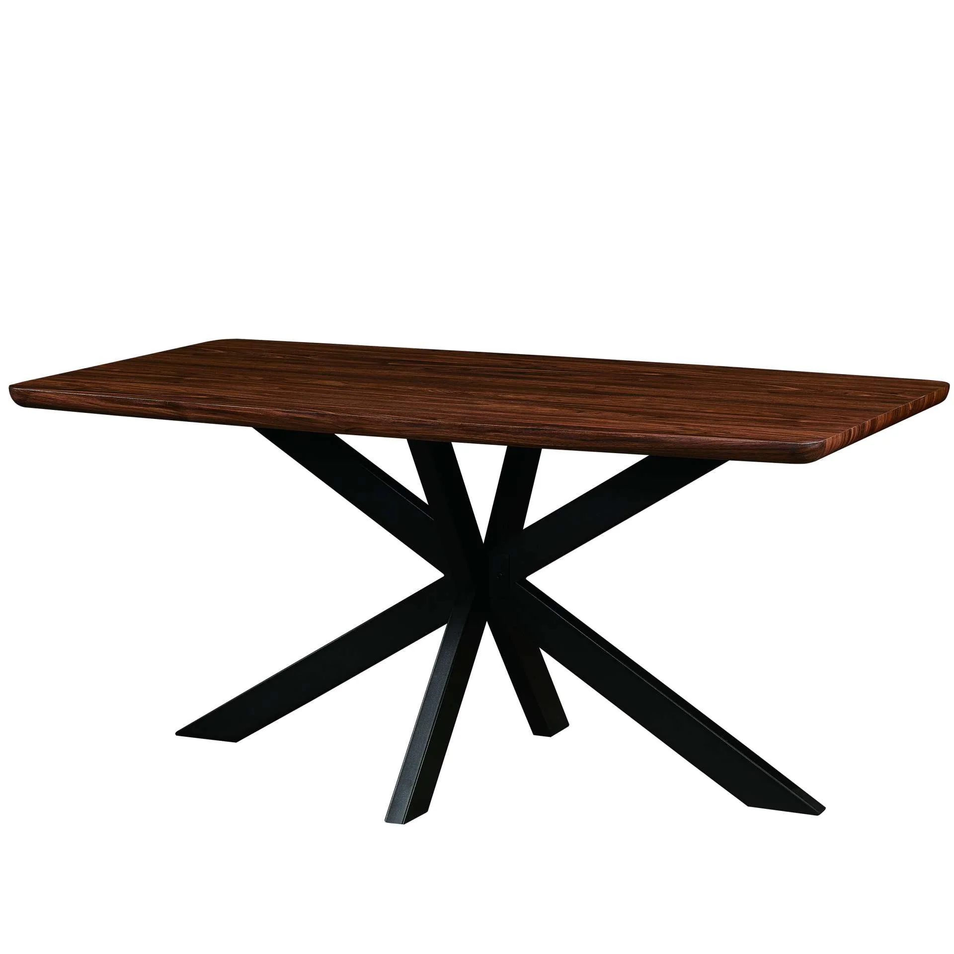 LeisureMod Ravenna 63" Rectangular Wood Dining Table With Modern Metal Base - Image 12