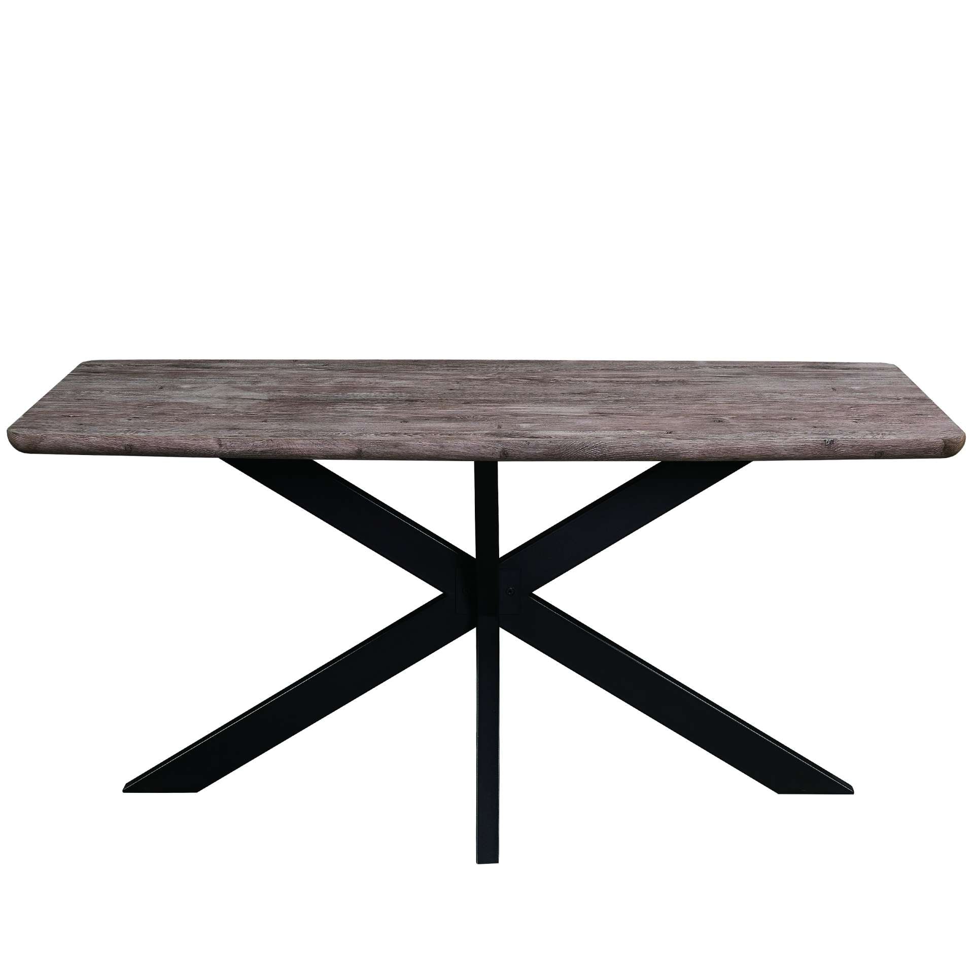 LeisureMod Ravenna 63" Rectangular Wood Dining Table With Modern Metal Base - Image 16