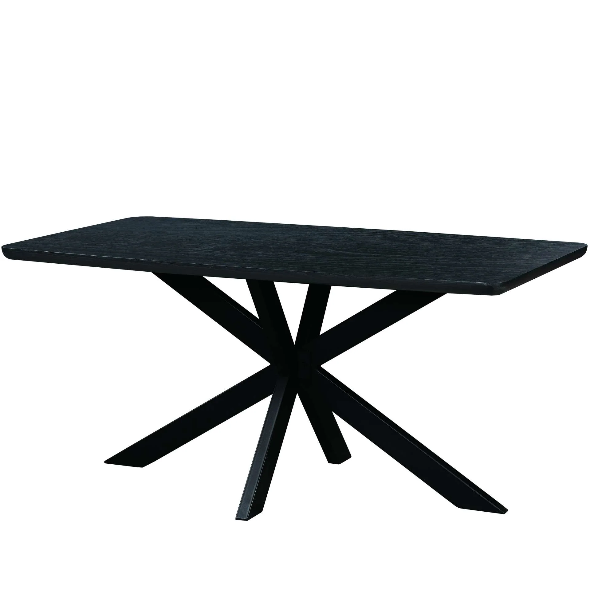 LeisureMod Ravenna 63" Rectangular Wood Dining Table With Modern Metal Base - Image 3