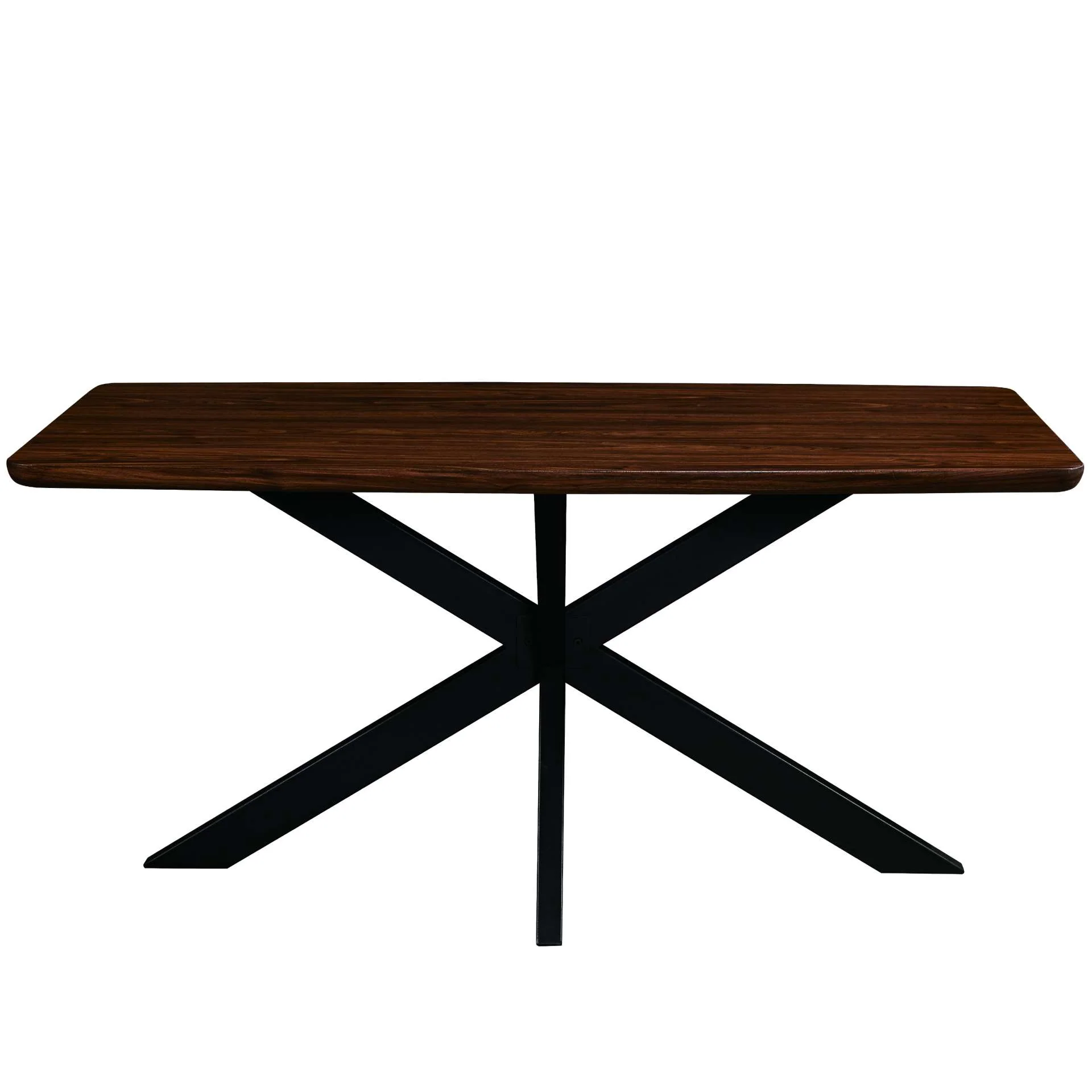 LeisureMod Ravenna 63" Rectangular Wood Dining Table With Modern Metal Base - Image 9