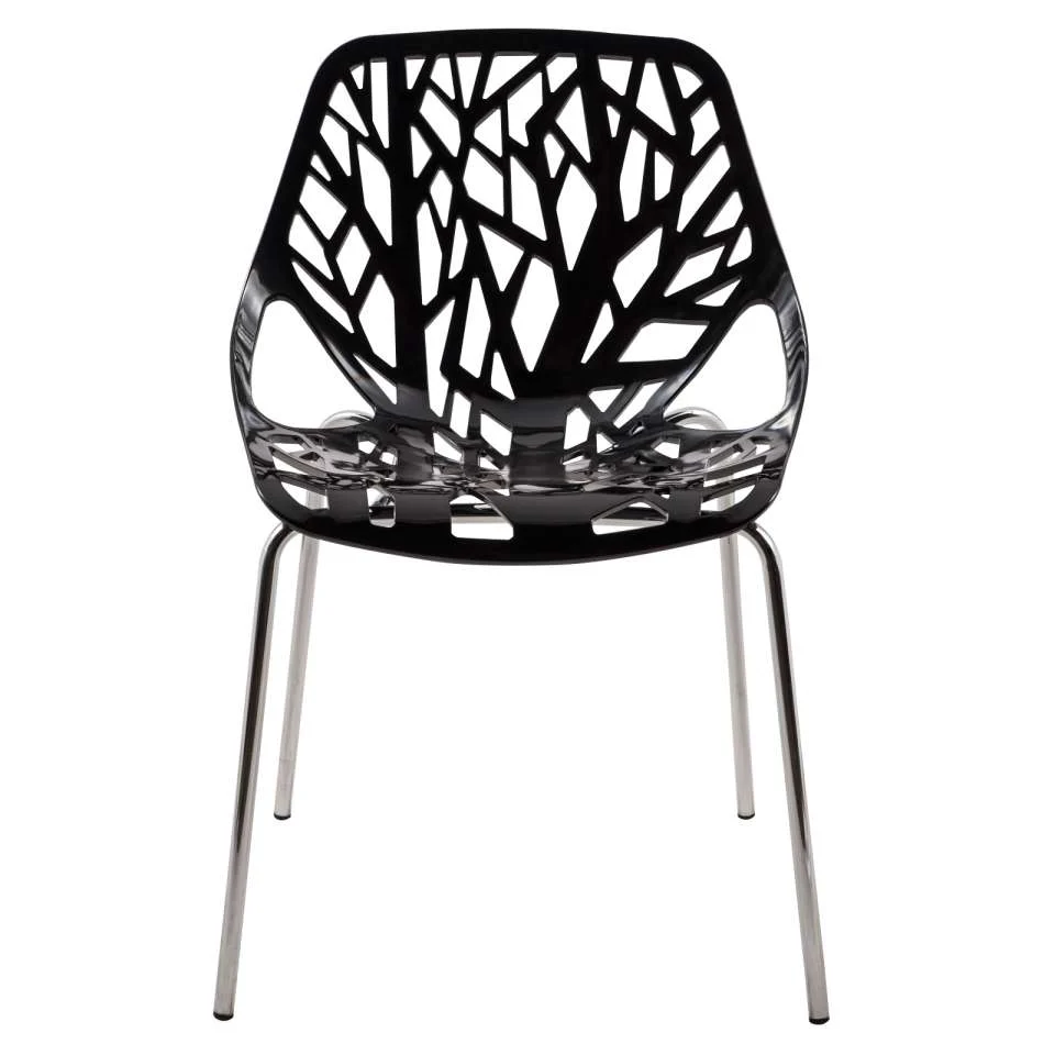 Leisuremod Ravenna Mid-Century Modern 5-Piece Metal Dining Set with 4 Stackable Plastic Chairs - Image 10