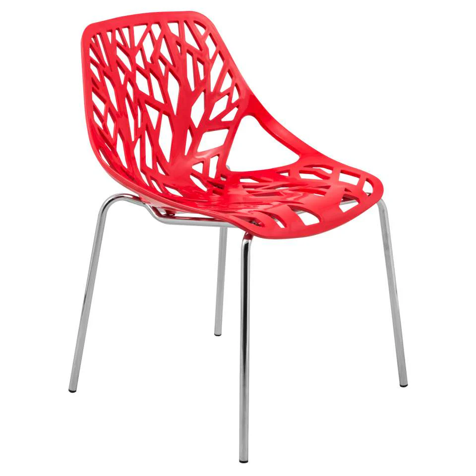 Leisuremod Ravenna Mid-Century Modern 5-Piece Metal Dining Set with 4 Stackable Plastic Chairs - Image 100