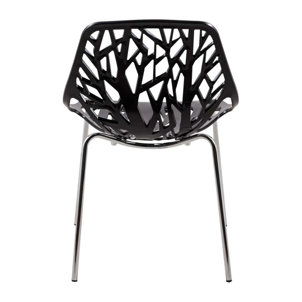 Leisuremod Ravenna Mid-Century Modern 5-Piece Metal Dining Set with 4 Stackable Plastic Chairs - Image 12