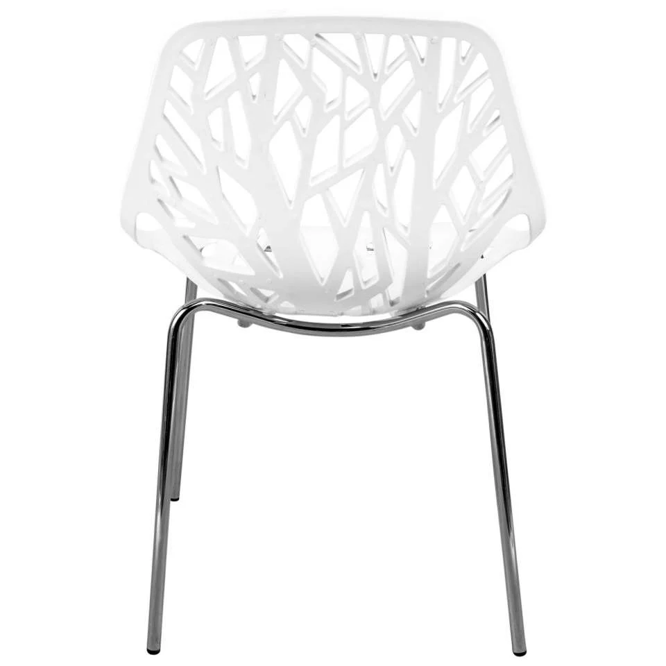 Leisuremod Ravenna Mid-Century Modern 5-Piece Metal Dining Set with 4 Stackable Plastic Chairs - Image 122