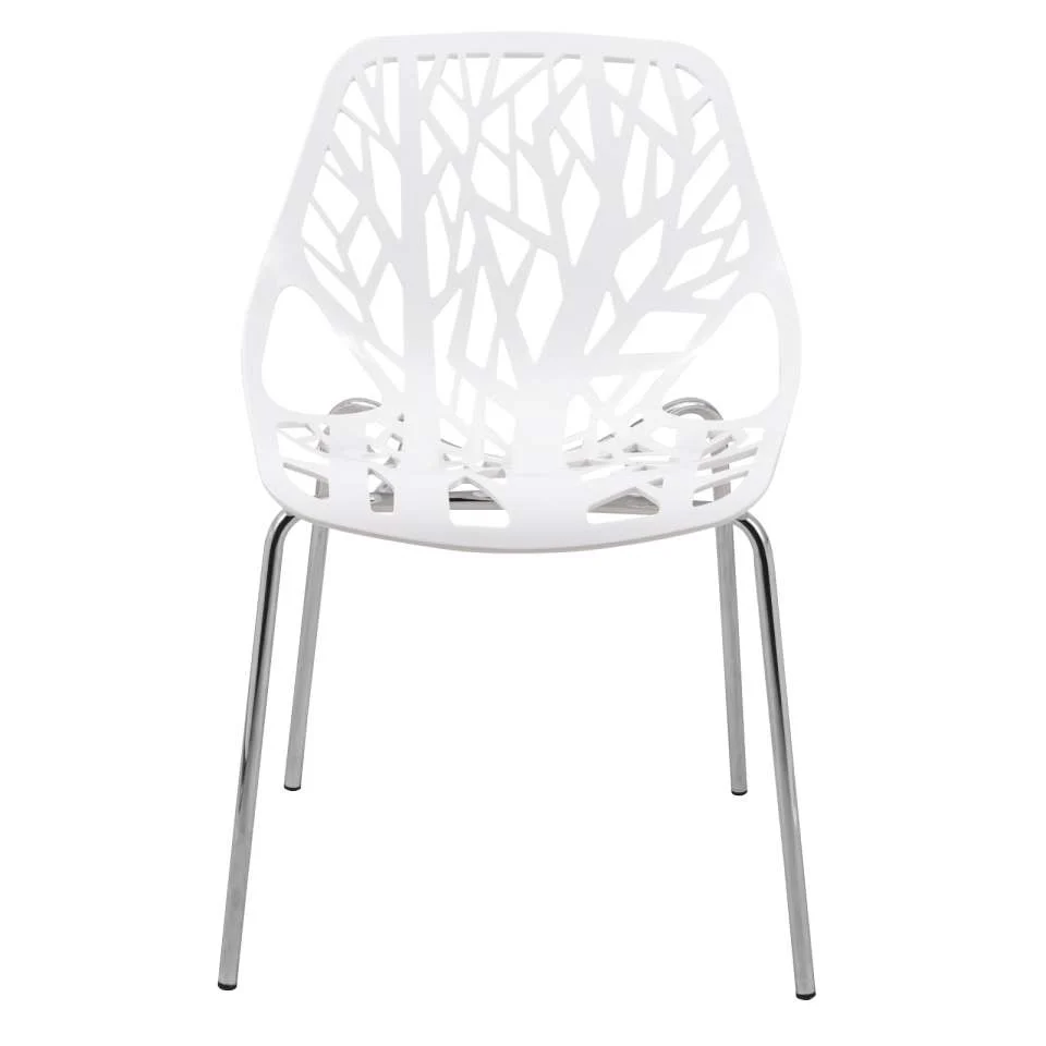 Leisuremod Ravenna Mid-Century Modern 5-Piece Metal Dining Set with 4 Stackable Plastic Chairs - Image 131