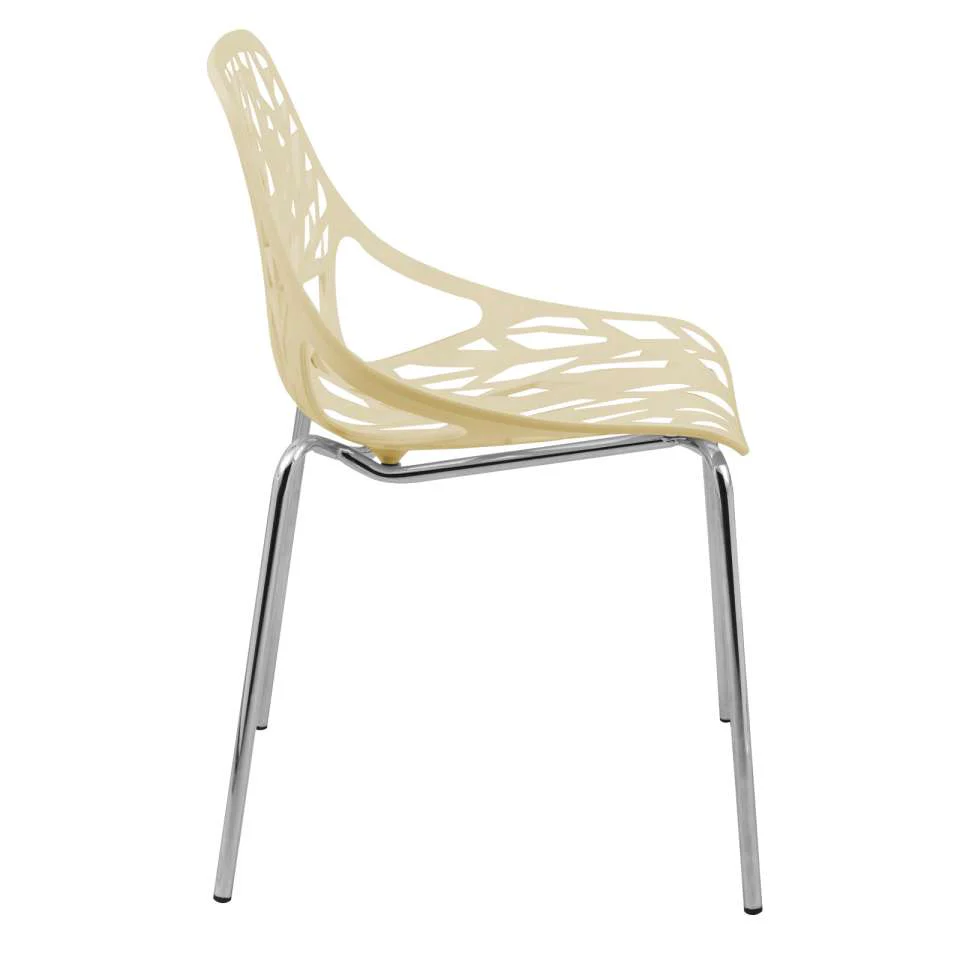 Leisuremod Ravenna Mid-Century Modern 5-Piece Metal Dining Set with 4 Stackable Plastic Chairs - Image 39