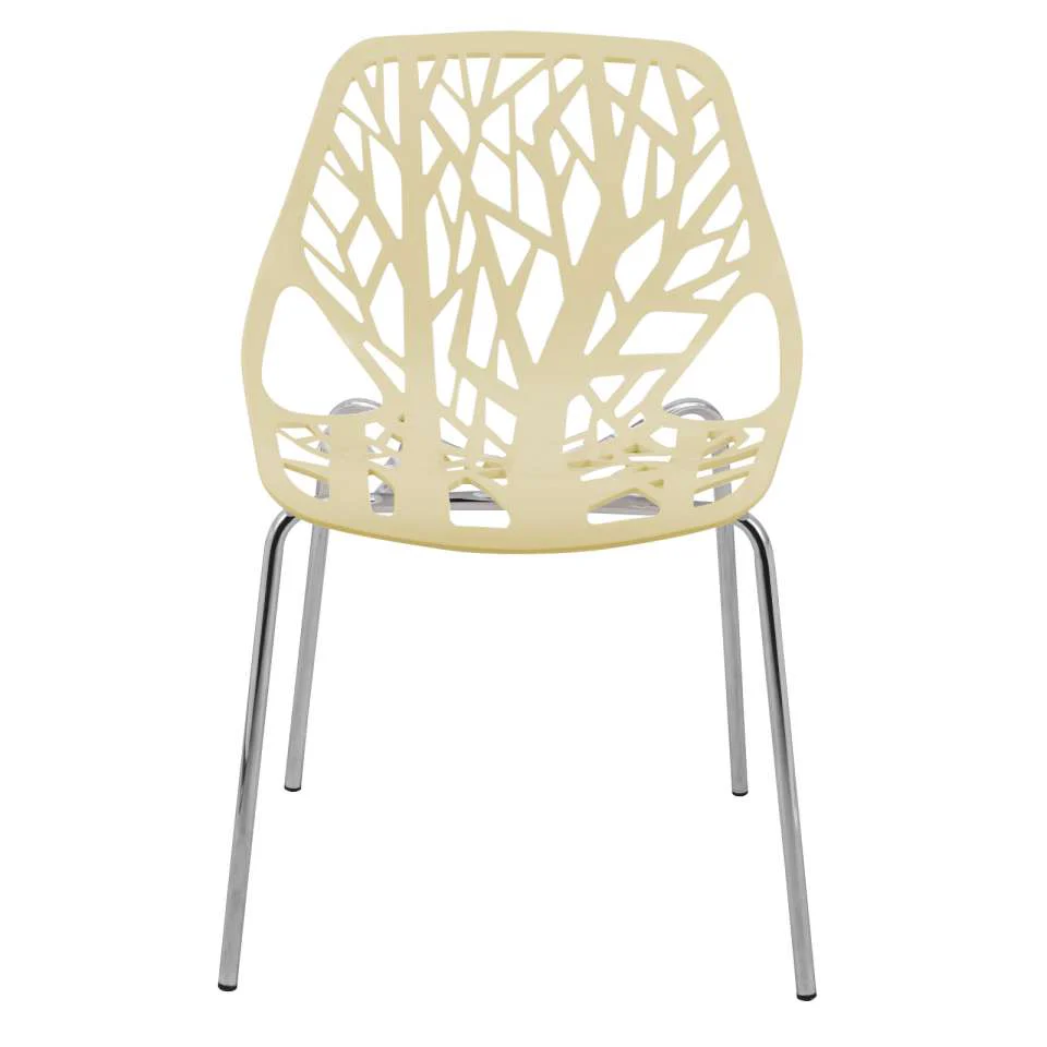 Leisuremod Ravenna Mid-Century Modern 5-Piece Metal Dining Set with 4 Stackable Plastic Chairs - Image 40