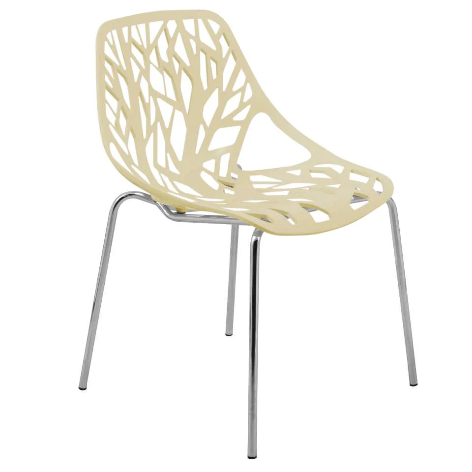 Leisuremod Ravenna Mid-Century Modern 5-Piece Metal Dining Set with 4 Stackable Plastic Chairs - Image 41