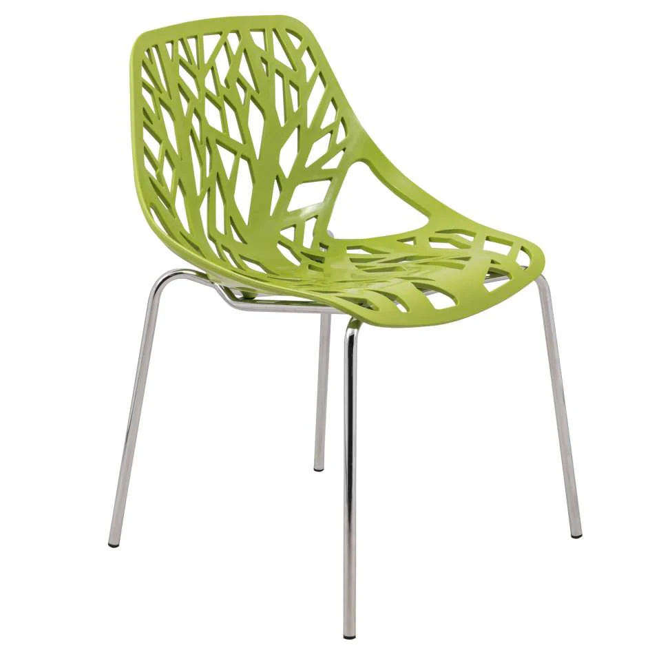 Leisuremod Ravenna Mid-Century Modern 5-Piece Metal Dining Set with 4 Stackable Plastic Chairs - Image 52