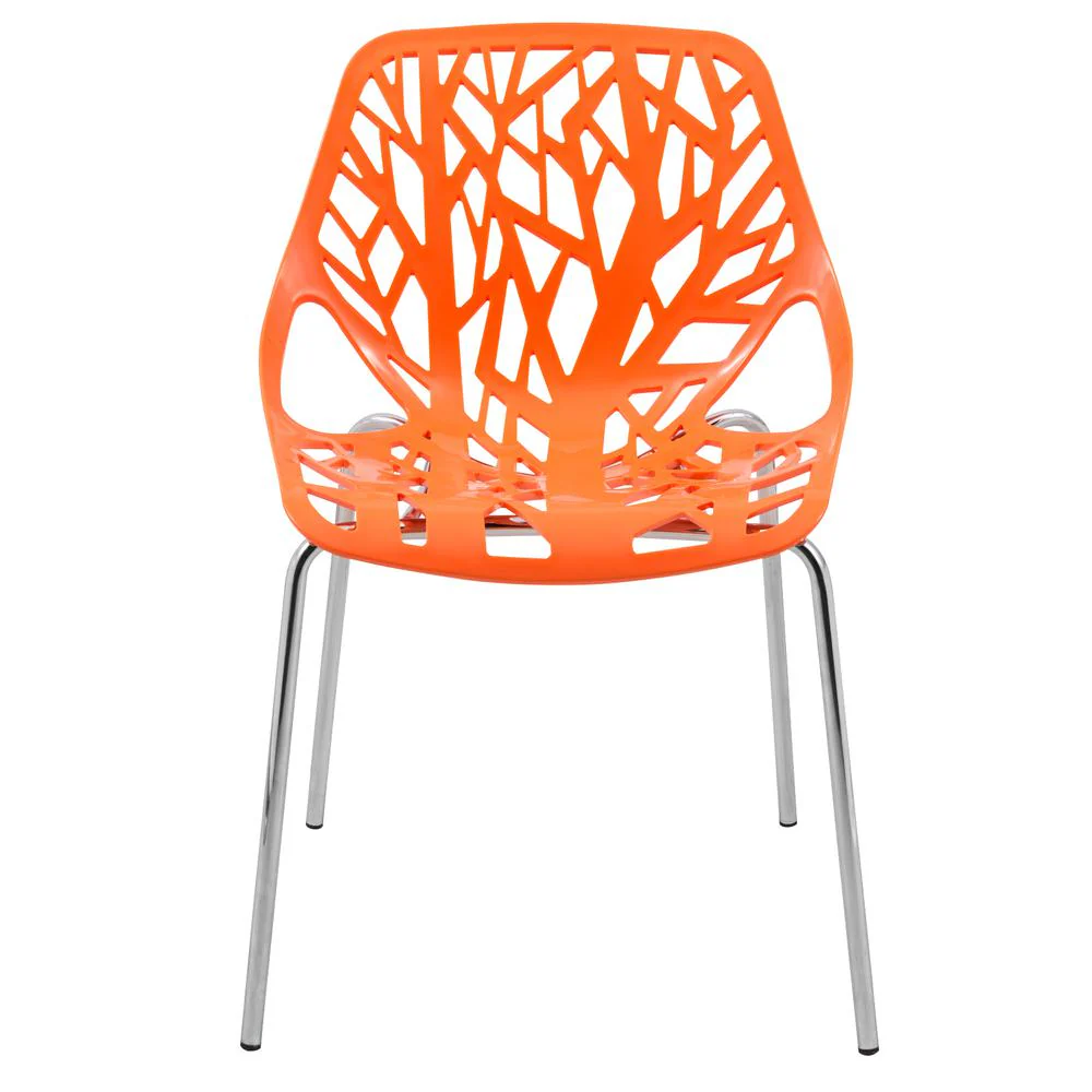 Leisuremod Ravenna Mid-Century Modern 5-Piece Metal Dining Set with 4 Stackable Plastic Chairs - Image 75