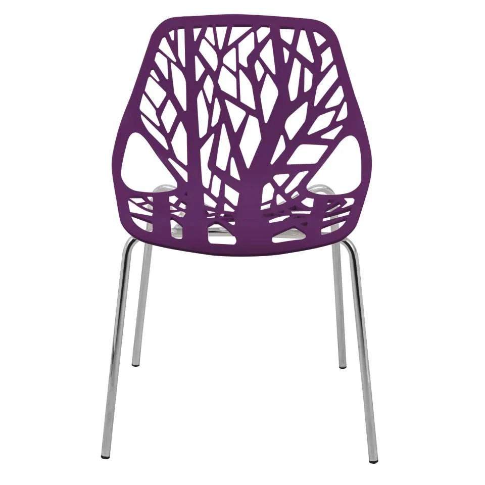 Leisuremod Ravenna Mid-Century Modern 5-Piece Metal Dining Set with 4 Stackable Plastic Chairs - Image 89