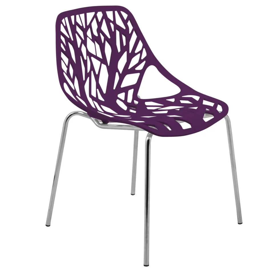 Leisuremod Ravenna Mid-Century Modern 5-Piece Metal Dining Set with 4 Stackable Plastic Chairs - Image 90