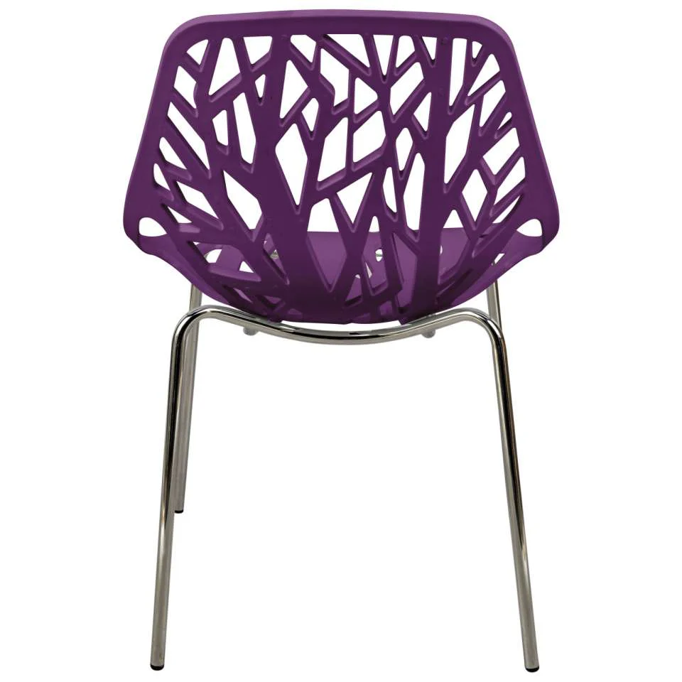 Leisuremod Ravenna Mid-Century Modern 5-Piece Metal Dining Set with 4 Stackable Plastic Chairs - Image 92