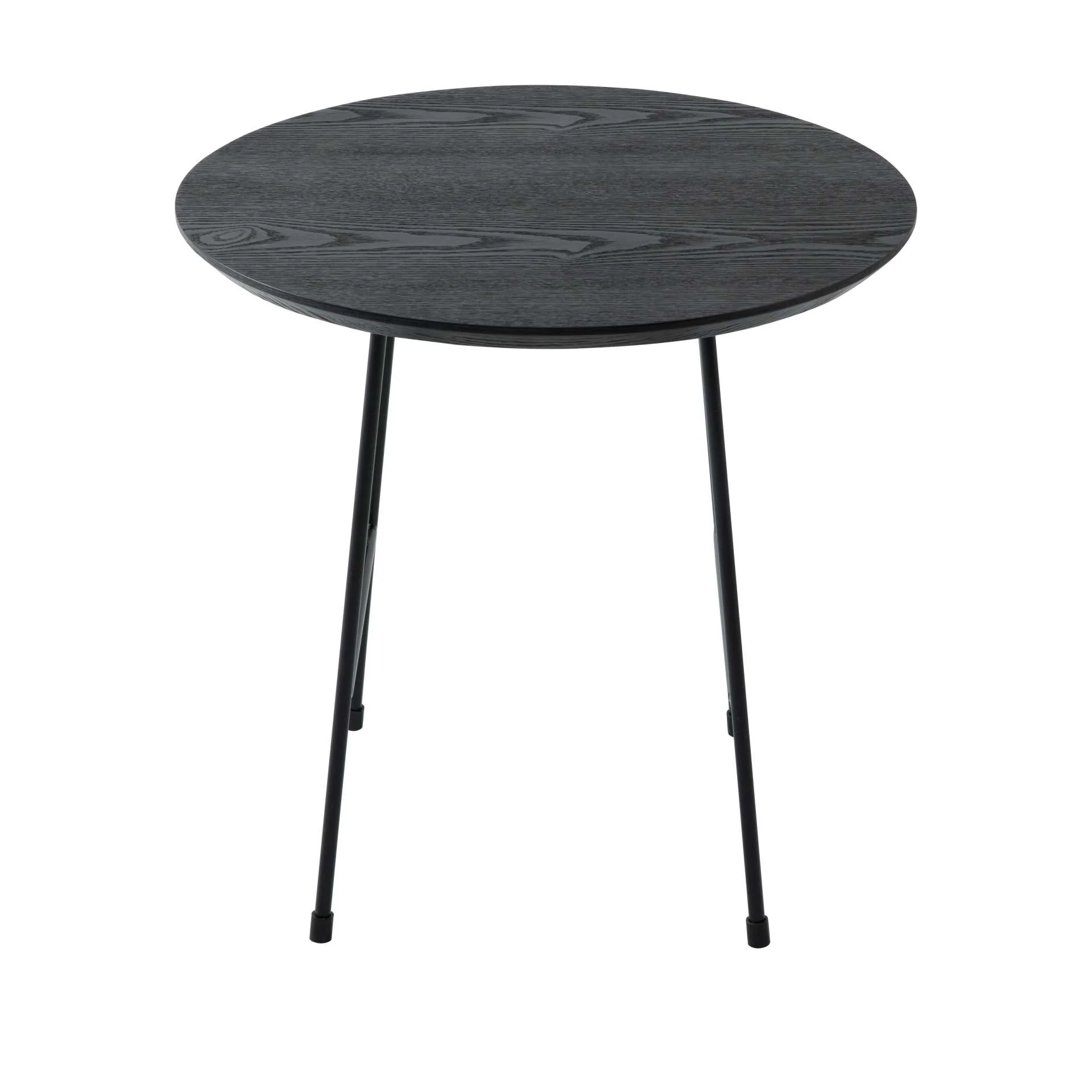 LeisureMod Rossmore Mid Century Modern Round Side Table With Black Steel Frame - Image 13