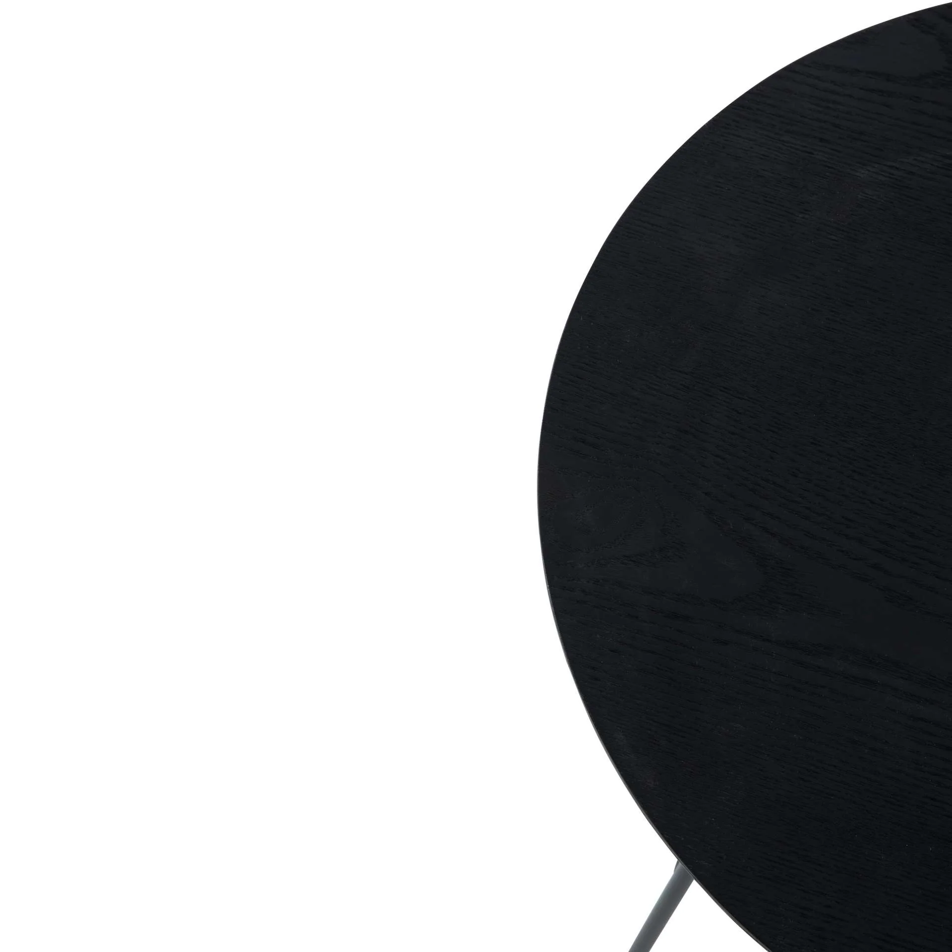 LeisureMod Rossmore Mid Century Modern Round Side Table With Black Steel Frame - Image 16