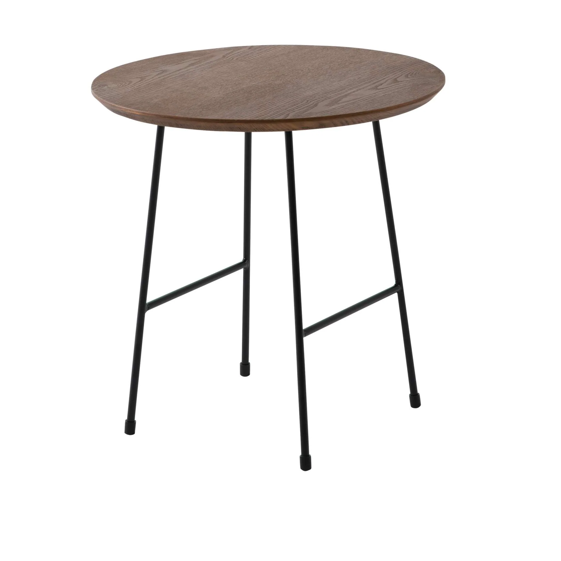 LeisureMod Rossmore Mid Century Modern Round Side Table With Black Steel Frame - Image 17