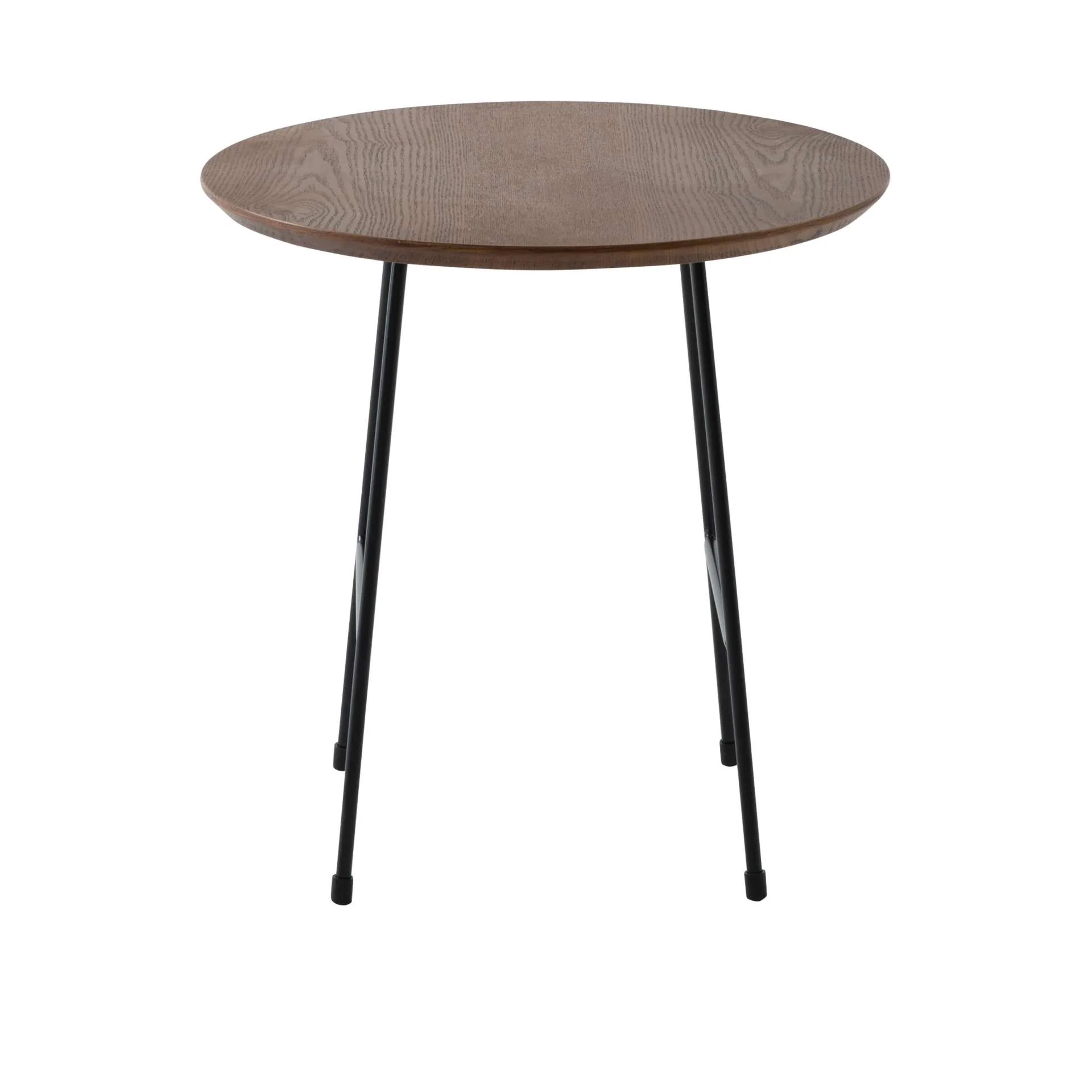 LeisureMod Rossmore Mid Century Modern Round Side Table With Black Steel Frame - Image 19