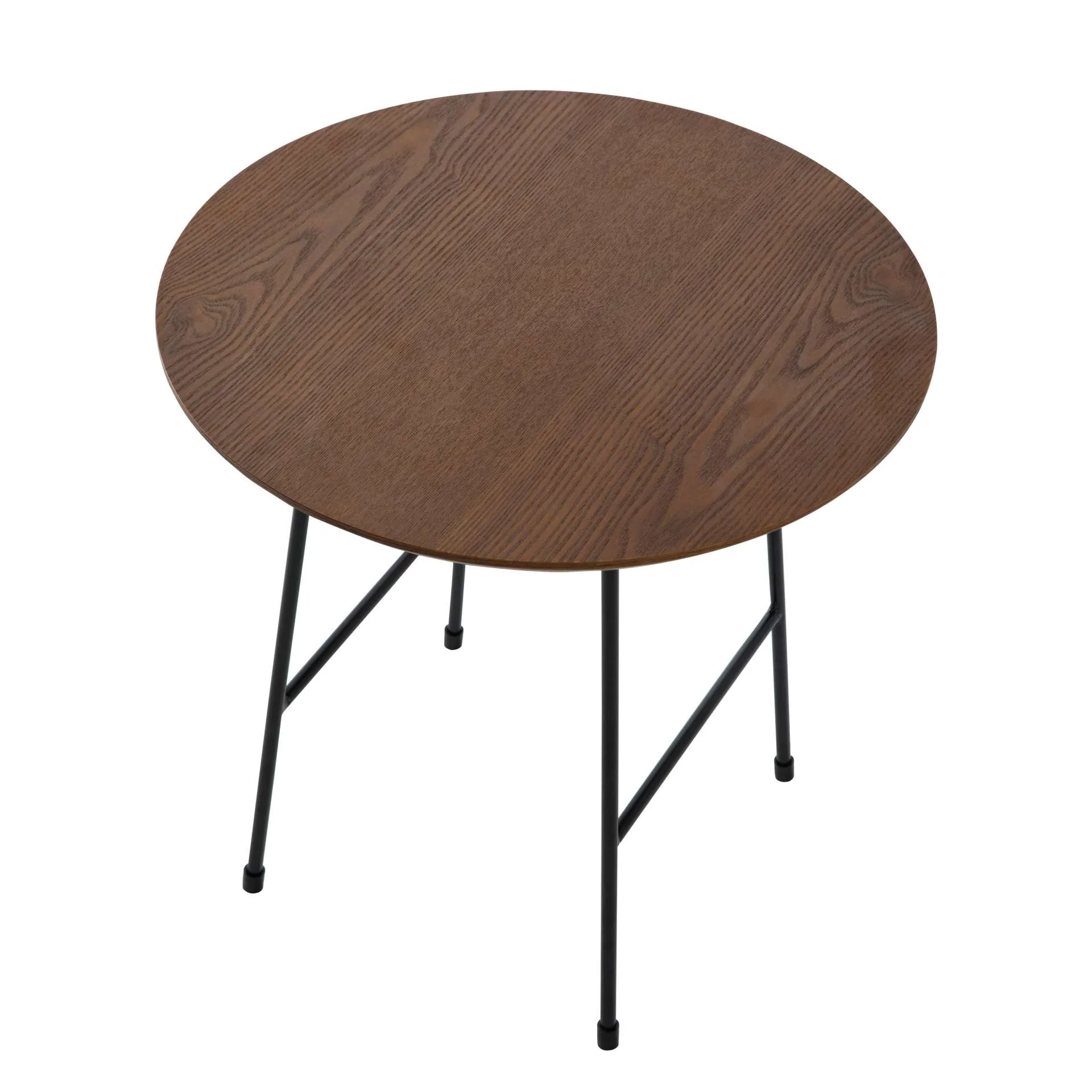 LeisureMod Rossmore Mid Century Modern Round Side Table With Black Steel Frame - Image 20